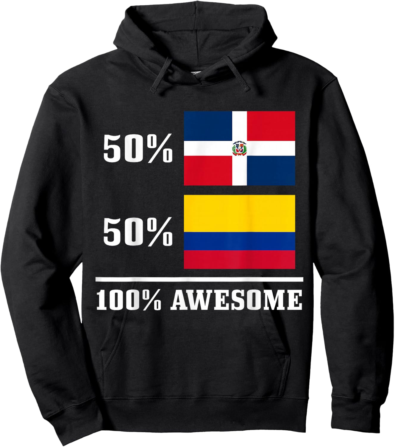 50% Dominican Republic 50% Colombia Colombian Flag Pride Hoodie - Hoodie | Black