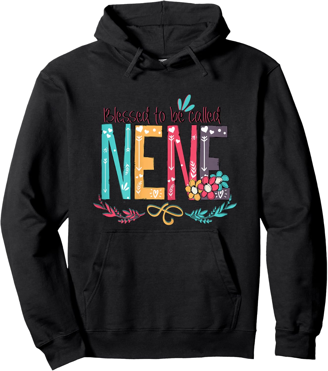 Blessed to be called NeNe Colorful Nene Gifts For Grandma Hoodie - Hoodie | Black