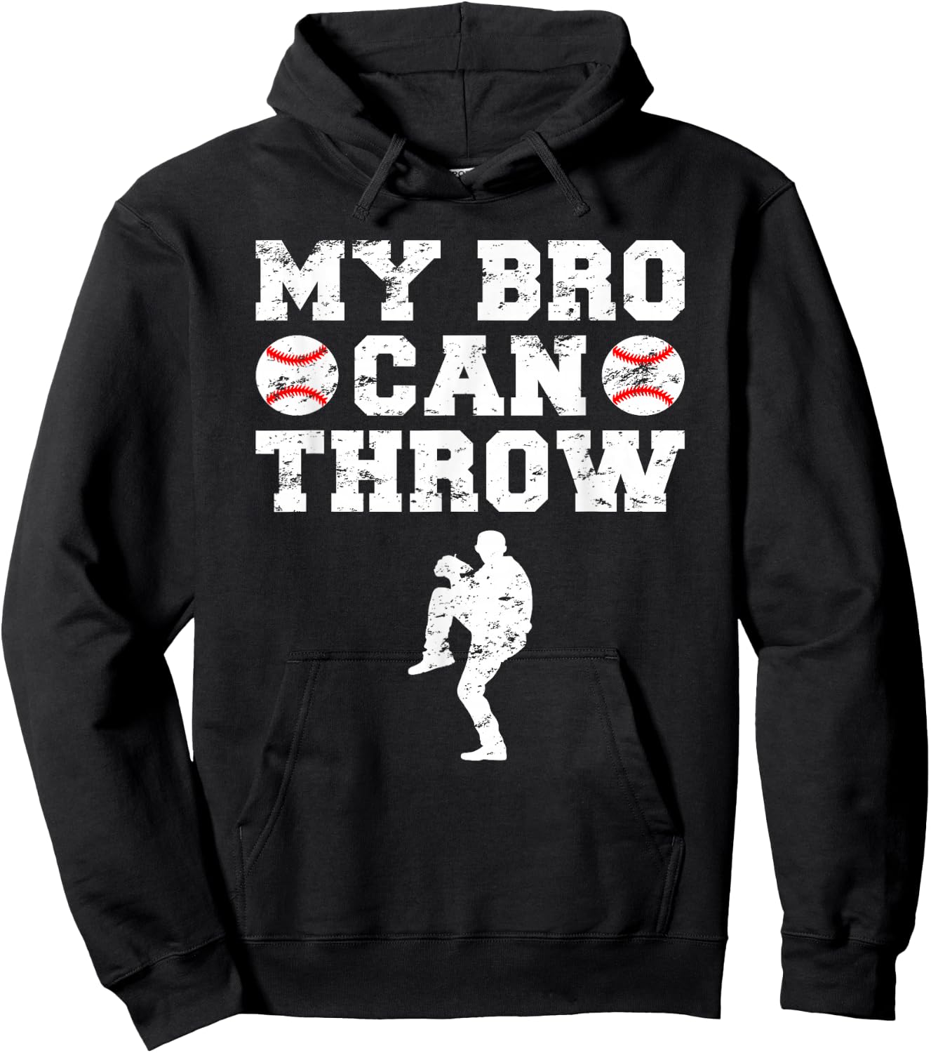 Baseball Pitcher Funny Sister Brother Hoodie - Hoodie | Black