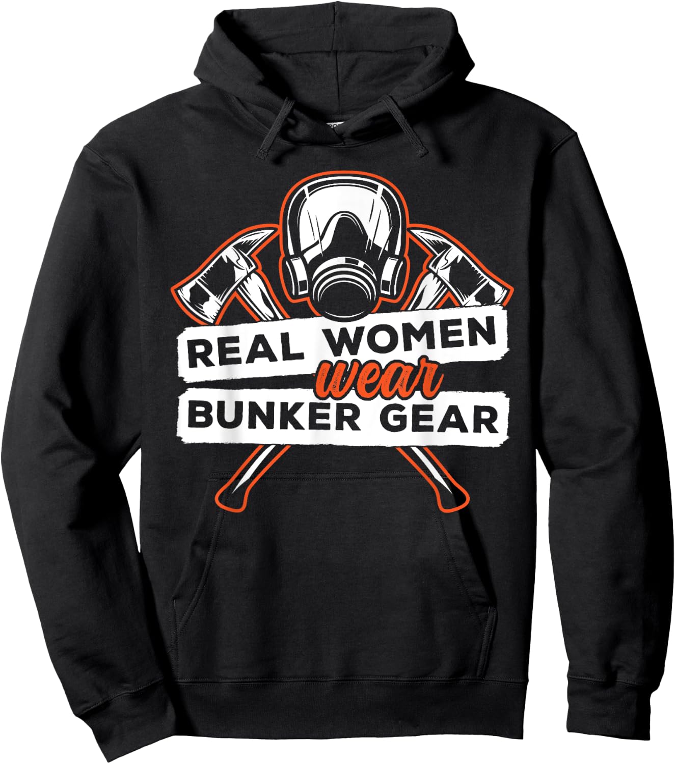 Real Women Wear Bunker Gear Hoodie - Hoodie | Black