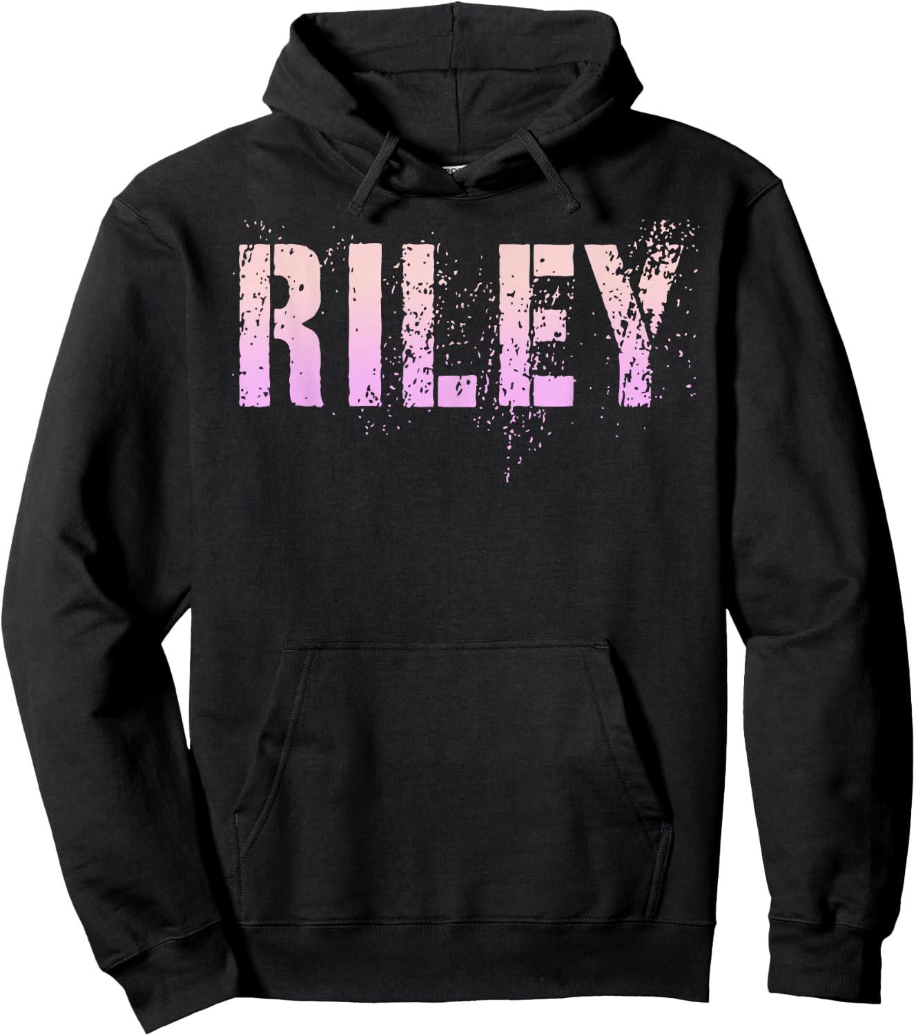 Vintage RILEY Girls Name Grunge Pink Custom Birthday Hoodie - Hoodie | Black