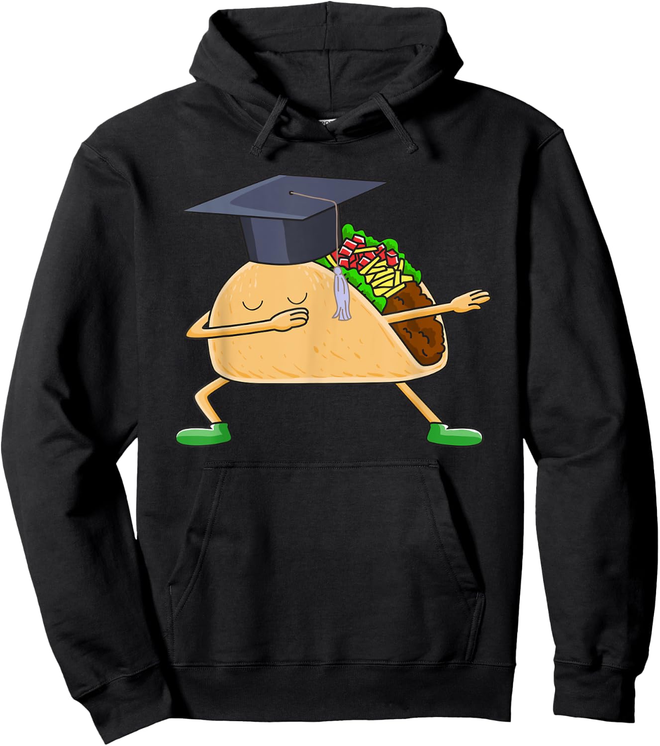 Dabbing Taco Graduation Funny Cinco de Mayo Grad T Shirt Hoodie - Hoodie | Black