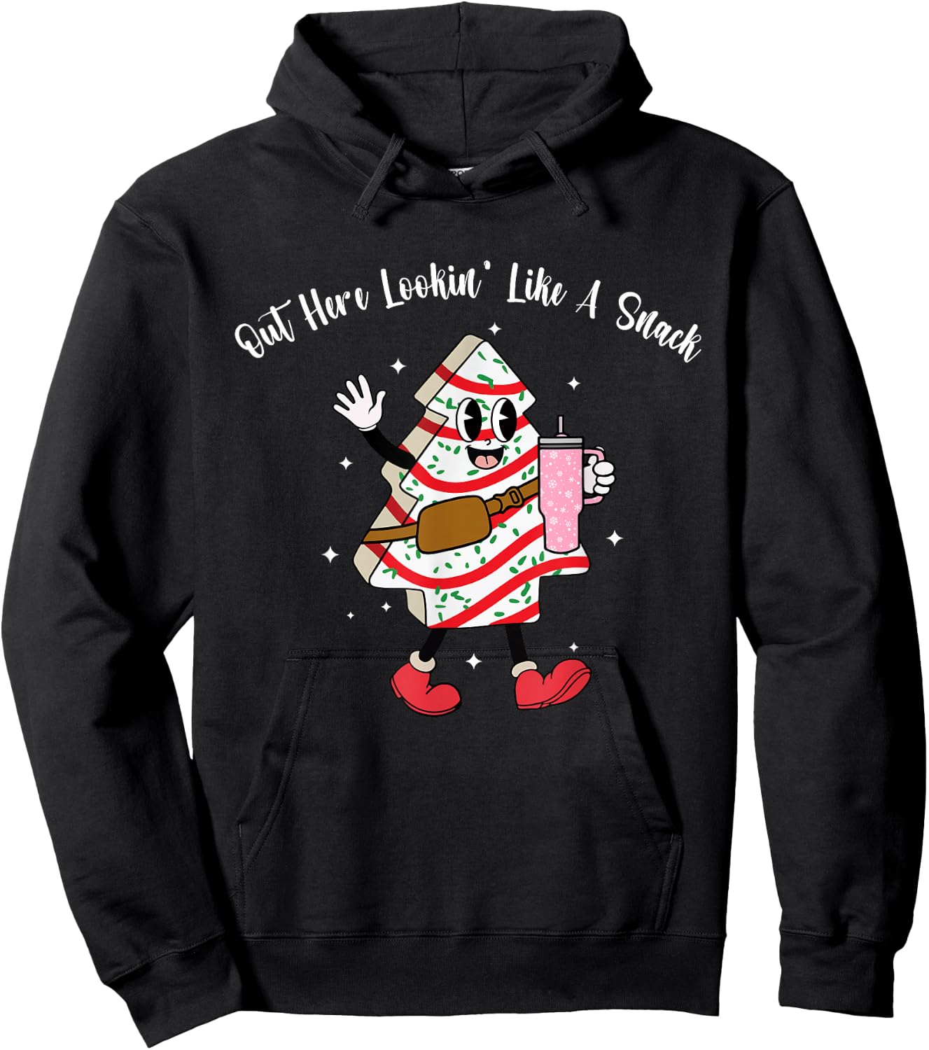 Boojee Out Here Lookin Like A Snack Funny Christmas Hoodie - Hoodie | Black