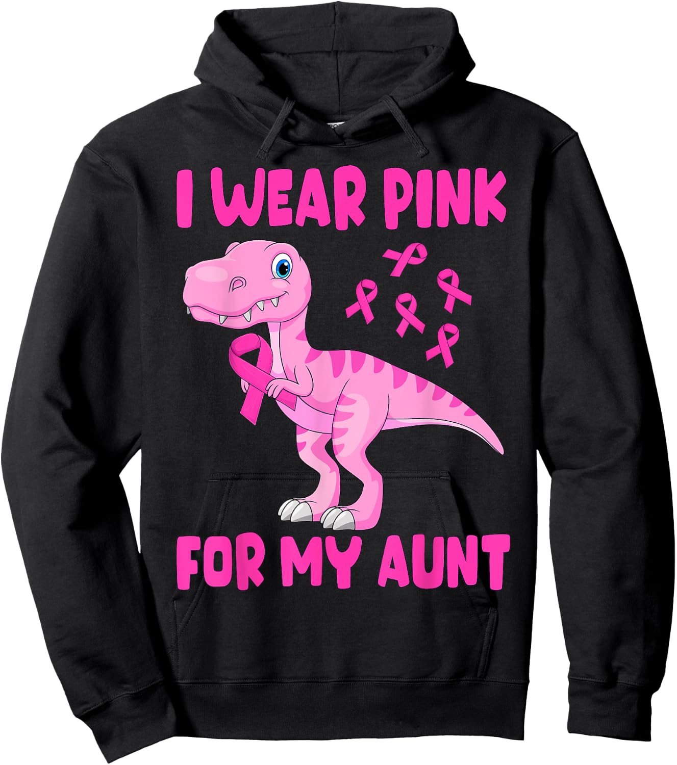 I Wear Pink For My Aunt Breast Cancer Awareness Toddler Kids Hoodie - Hoodie | Black