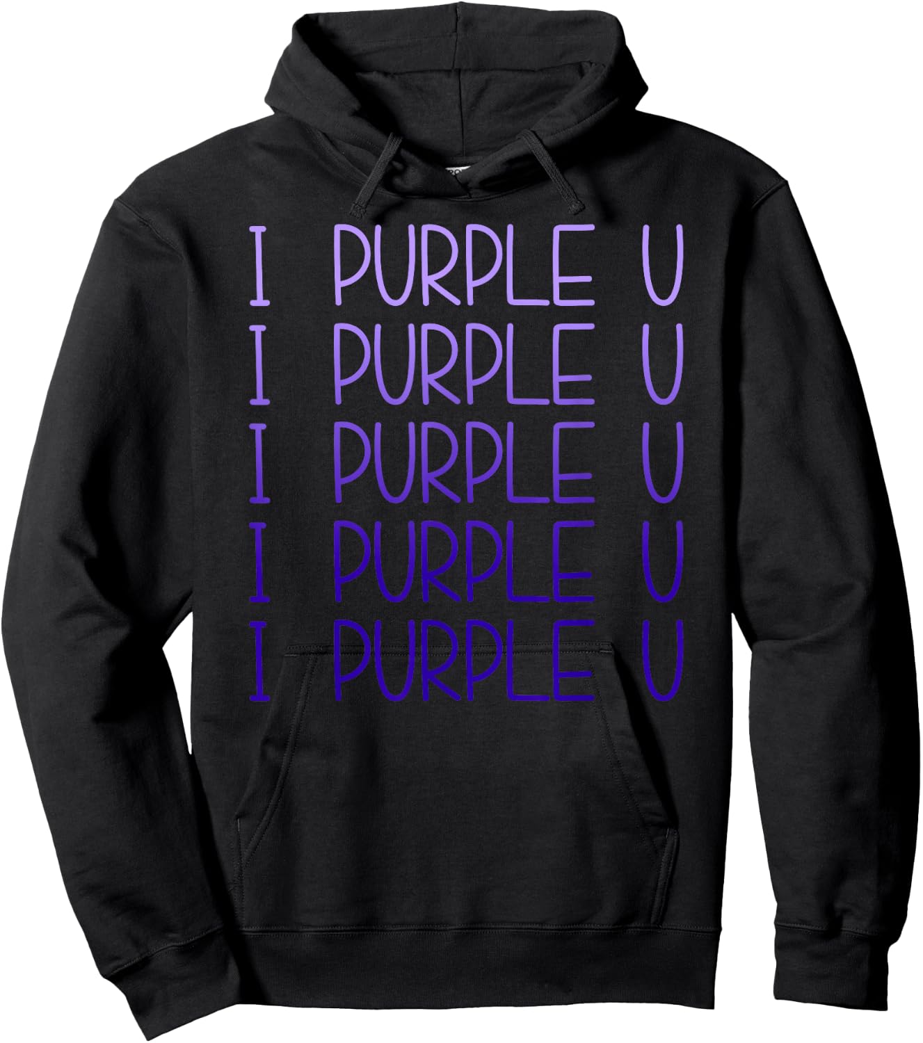 I Purple U Gradient K-Pop Fan Hoodie - Hoodie | Black