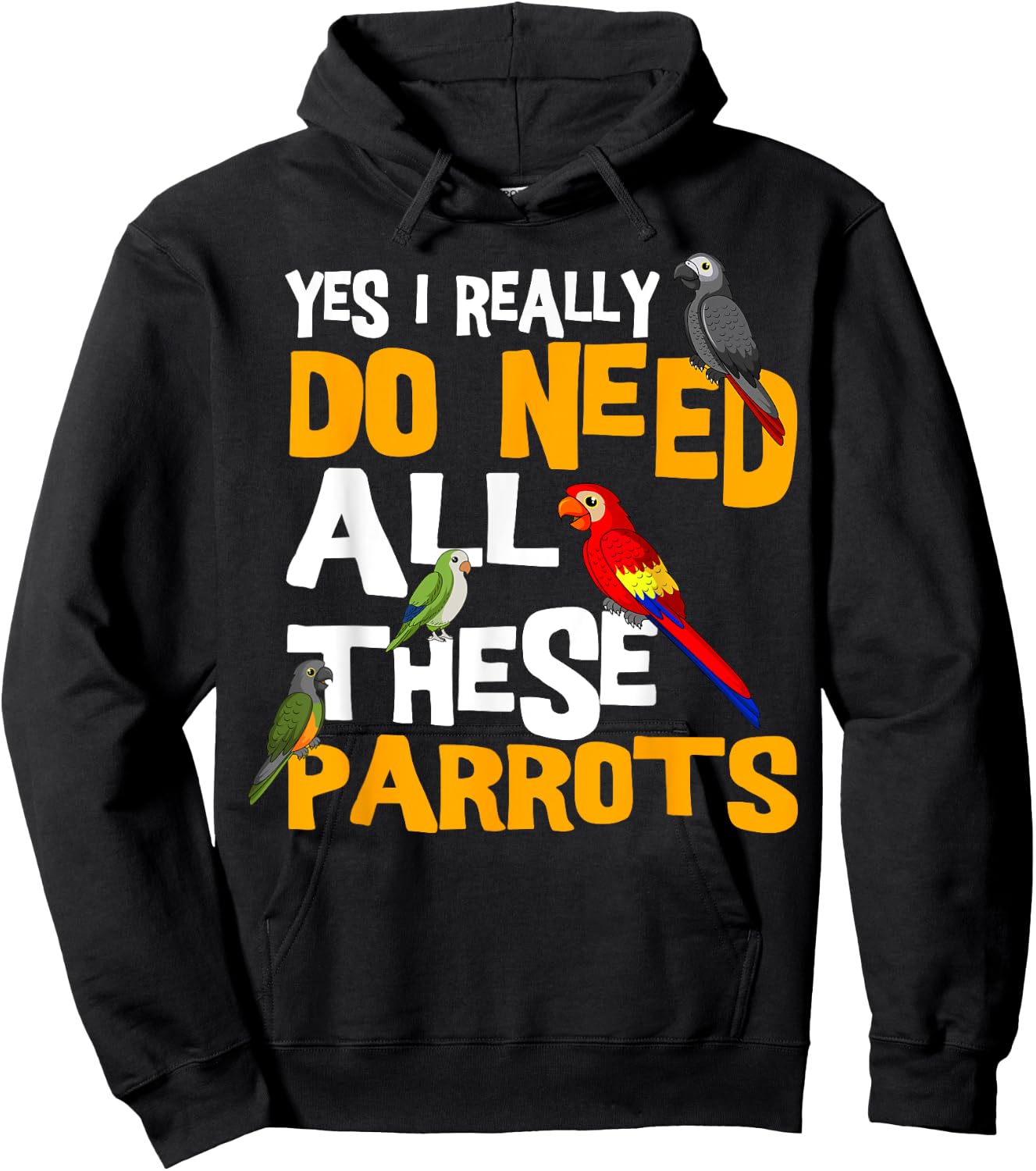 Cool Parrot Bird Lover Apparel Parrot Parakeet Cockatoo Bird African Grey Tiel Quarrion Hoodie - Hoodie | Black