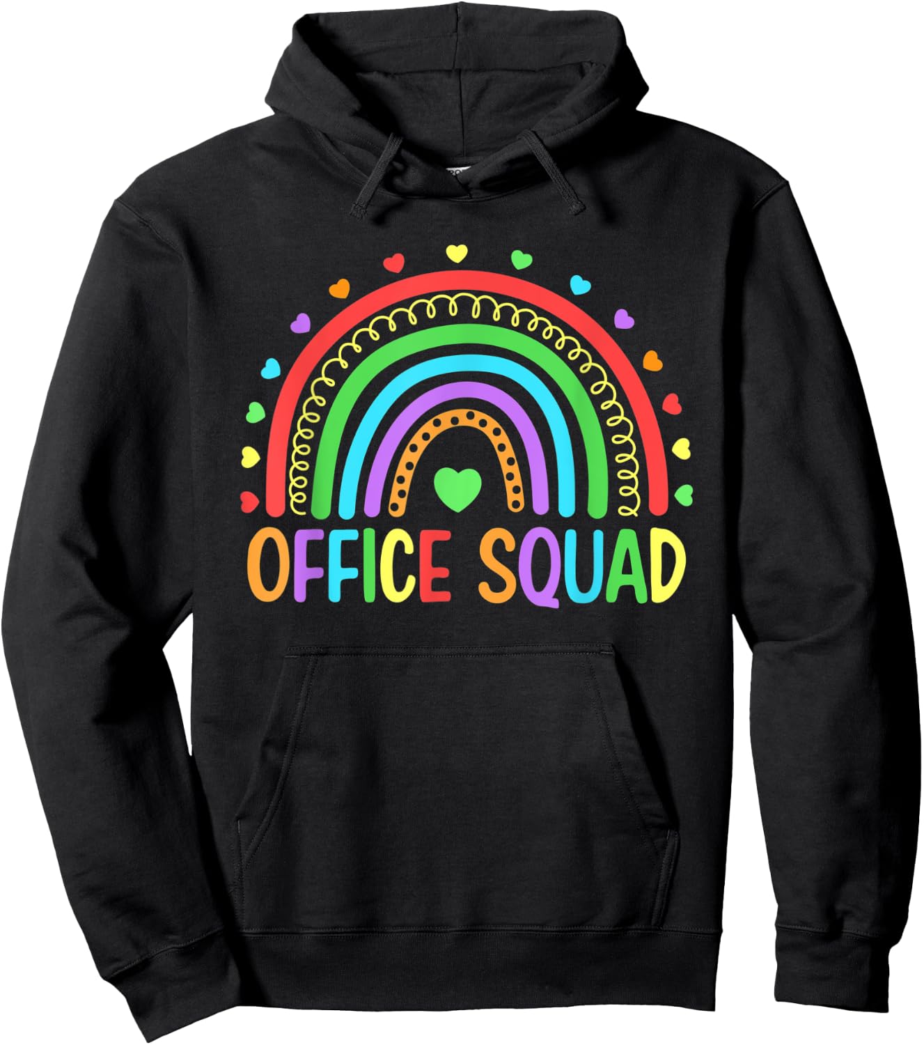 Rainbow Office Squad School Secretary Office Staff Clerk Hoodie - Hoodie | Black