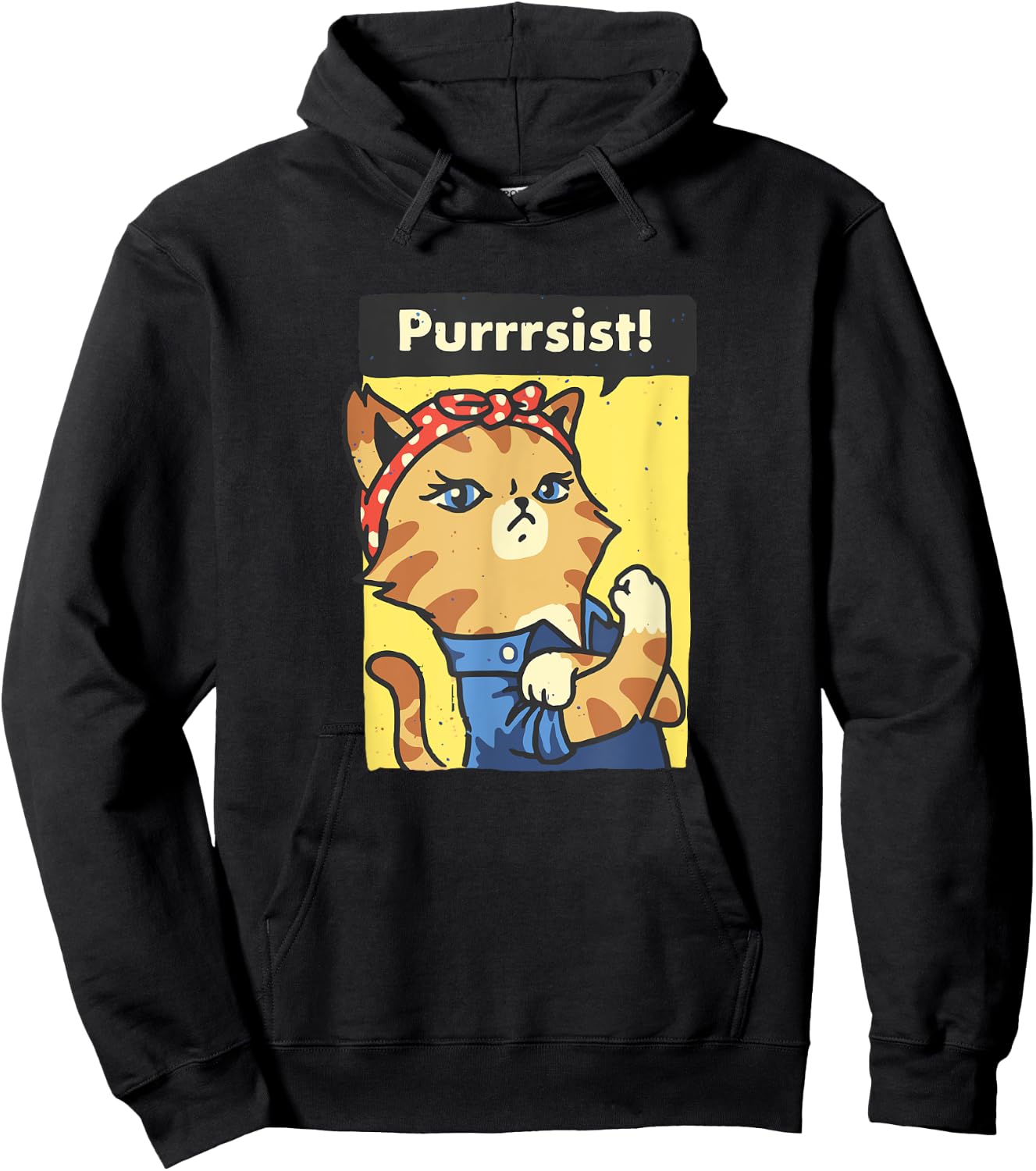 Purrrsist - We can do it pin up girl cat pussy cat Hoodie - Hoodie | Black