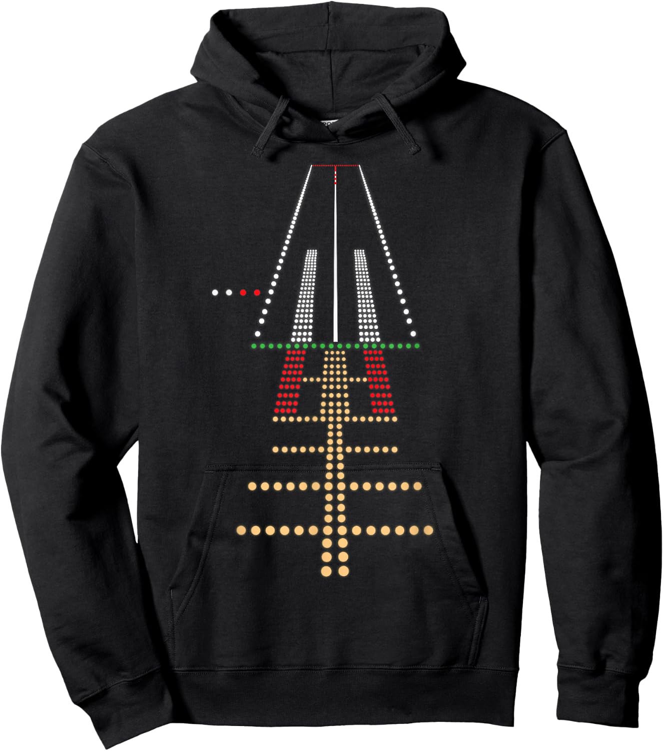 Airport Pilot Approach Lights, Final Approach at Night Hoodie - Hoodie | Black