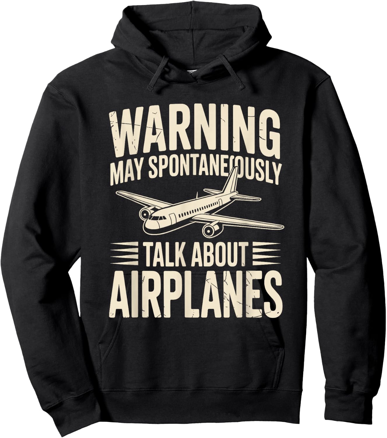 Warning May Spontaneously Talk About Airplanes Funny Pilot Hoodie - Hoodie | Black