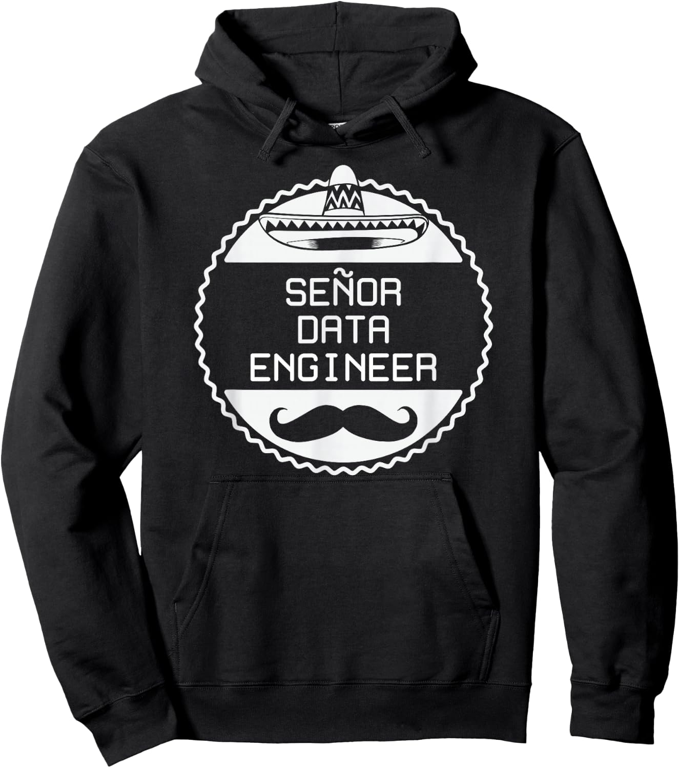 Senor Data Engineer Funny Geek Joke Hoodie - Hoodie | Black