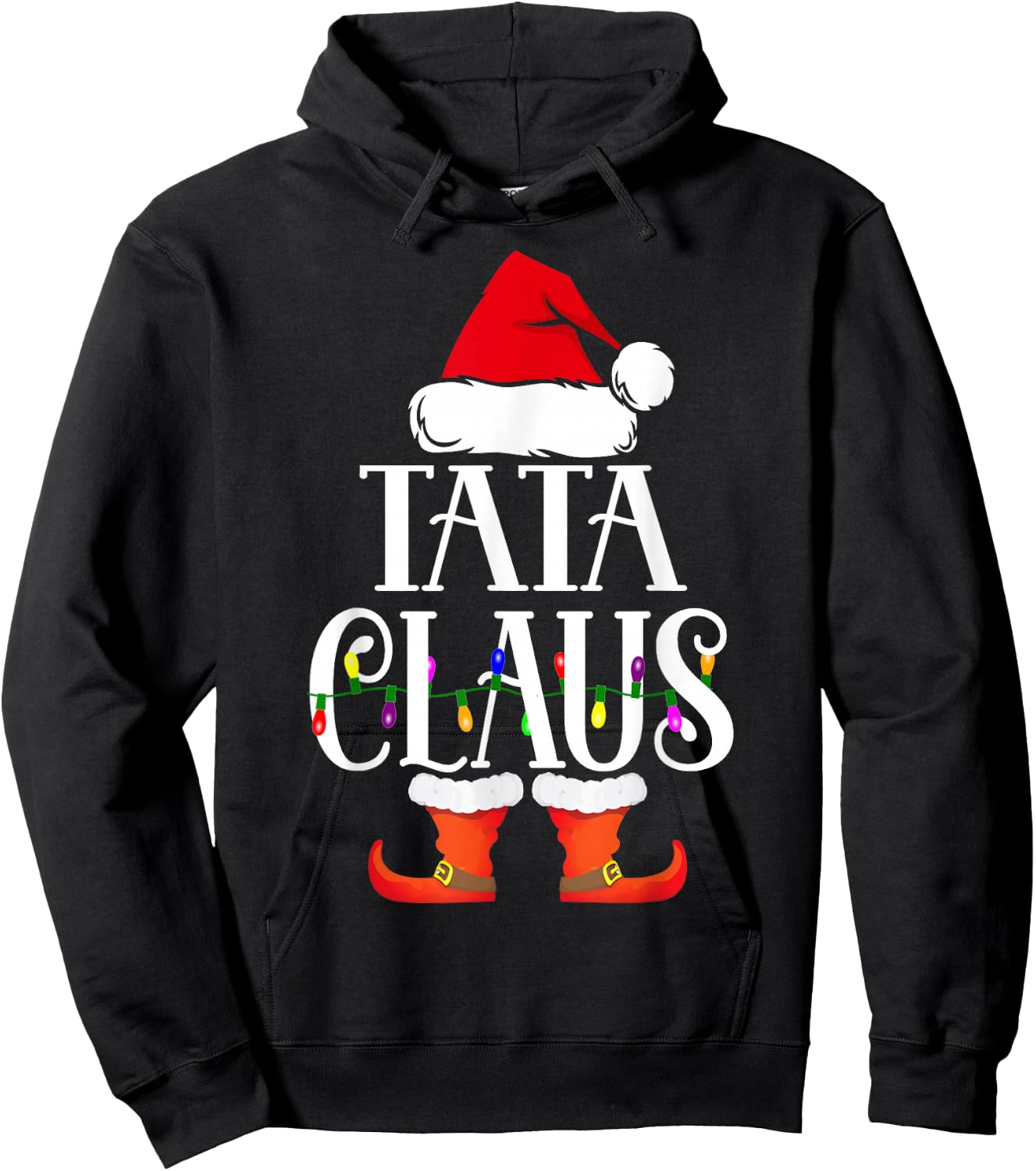 Tata Claus Santa Funny Christmas Family Pajamas Gifts Hoodie - Hoodie | Black