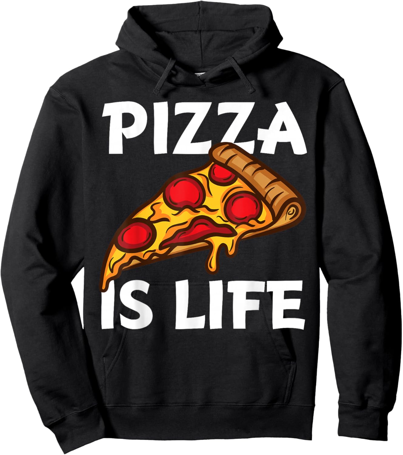 Funny Pizza Gift Pizza Lovers Boys Girls Pizza is Life Small Hoodie - Hoodie | Black