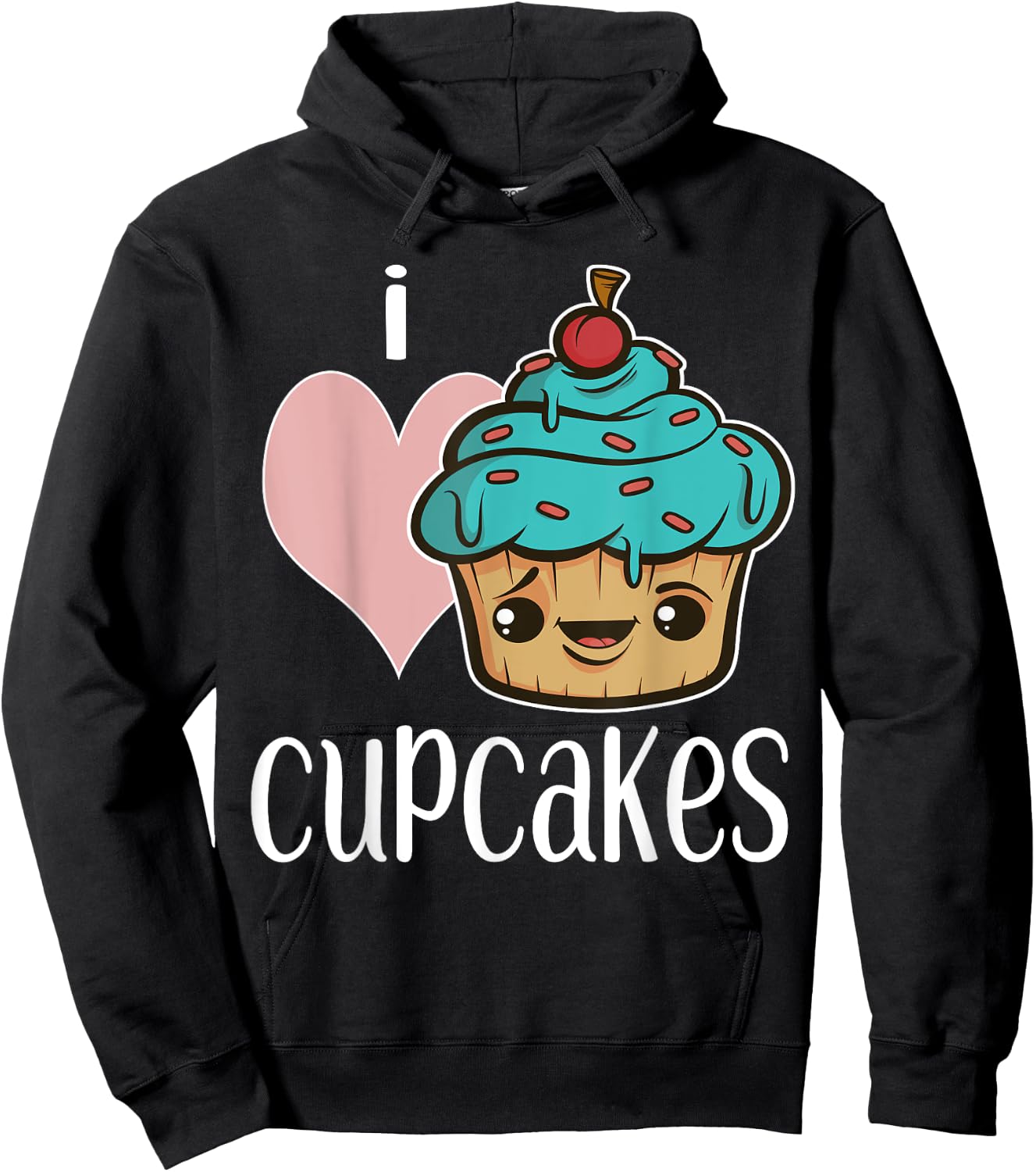 I Love Cupcakes Gift Shirt for Bakers Cute Cupcake Hoodie - Hoodie | Black