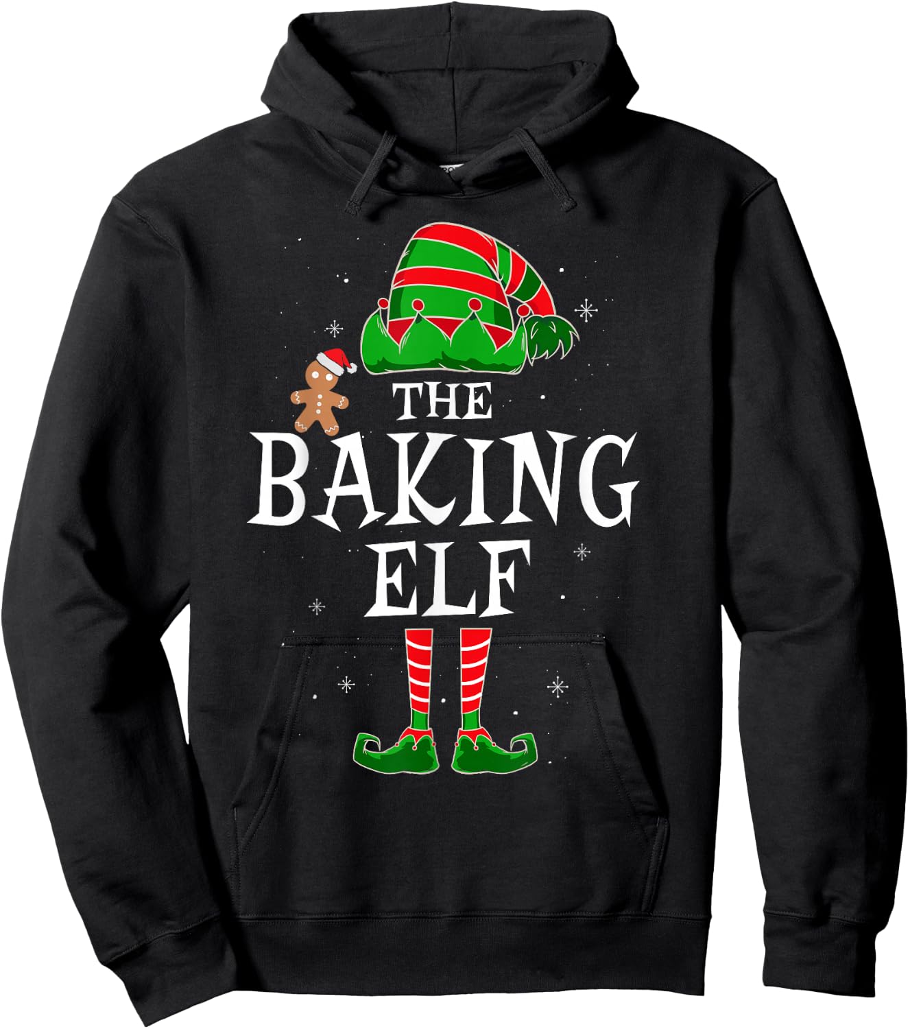 The Baking Elf Group Matching Family Christmas Cookie Funny Hoodie - Hoodie | Black