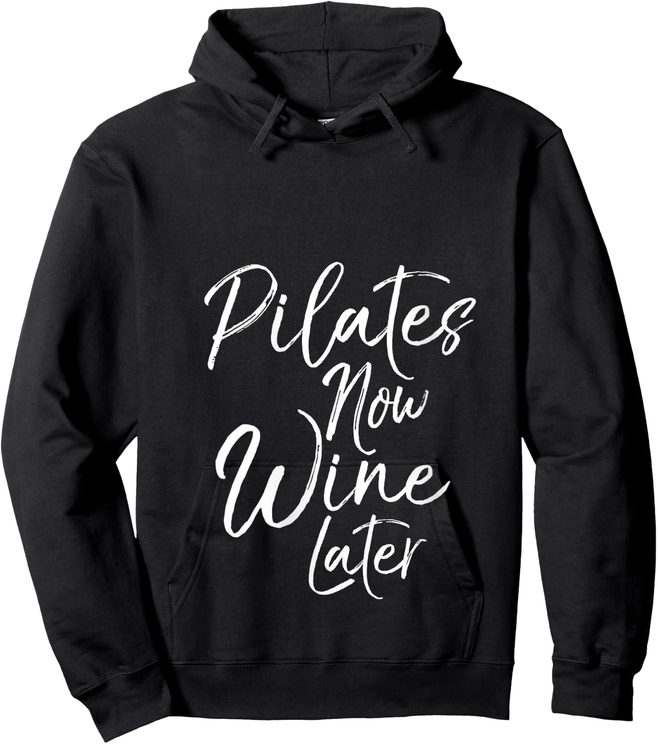 Funny Yoga Gift Drinkers Cute Pilates Now Wine Later V-Neck Hoodie - Hoodie | Black