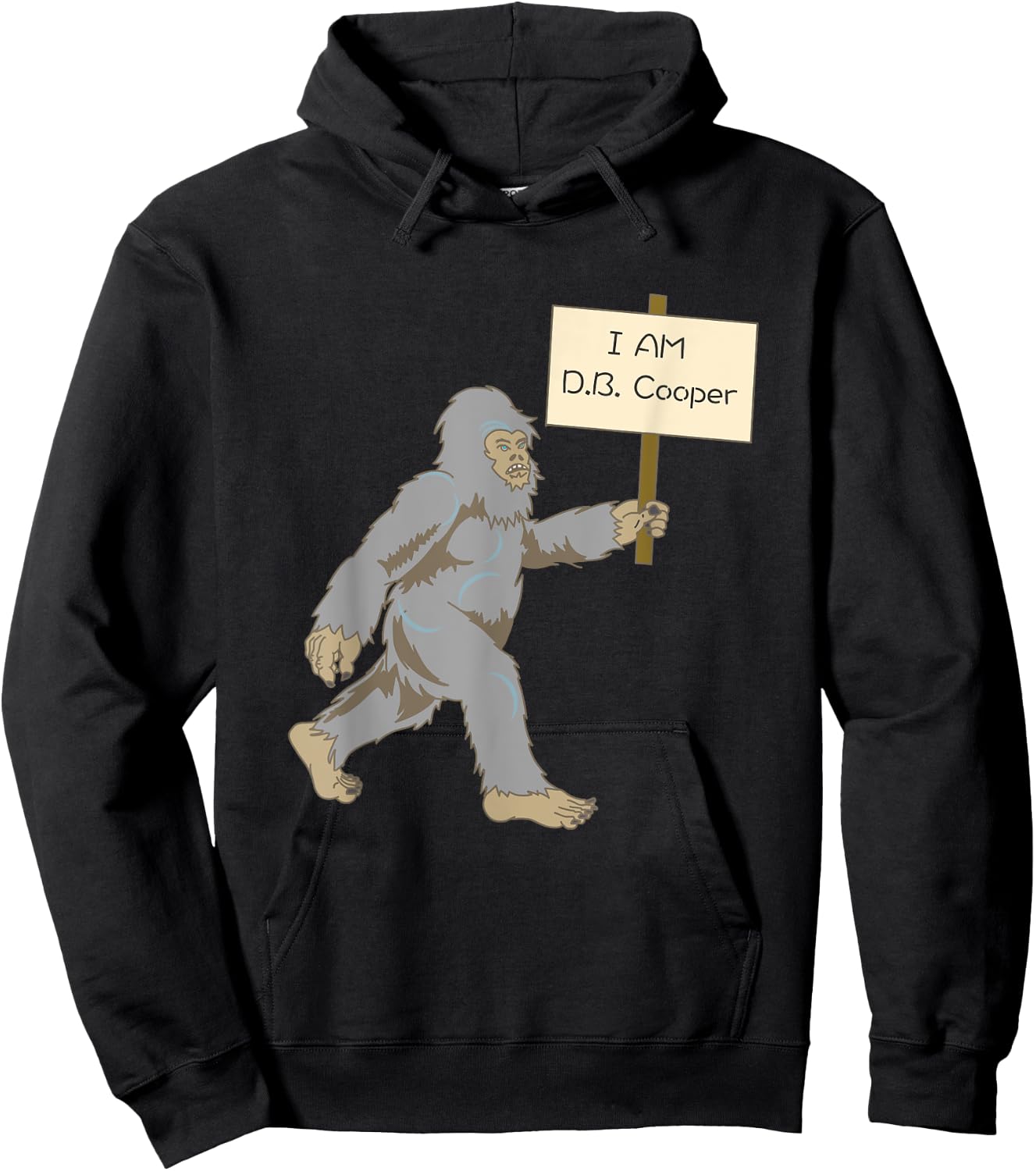 Bigfoot DB Cooper Funny Yeti Sasquatch Squatch Hoodie - Hoodie | Black