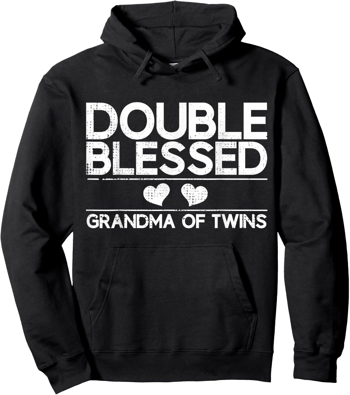 Vintage Grandmother Gifts 2023 First Time Grandma Promoted to Grandma of Twins 2023 Black Modern Classic Letter Print Hoodie - Hoodie | Black