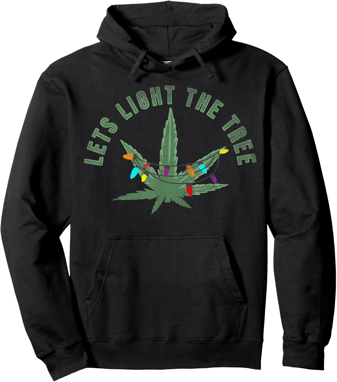 Light the tree | Vintage Christmas weed smoker Hoodie - Hoodie | Black