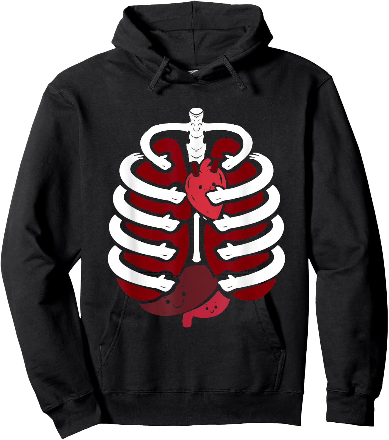 Human Anatomy Costume Rib Cage Halloween Hoodie - Hoodie | Black
