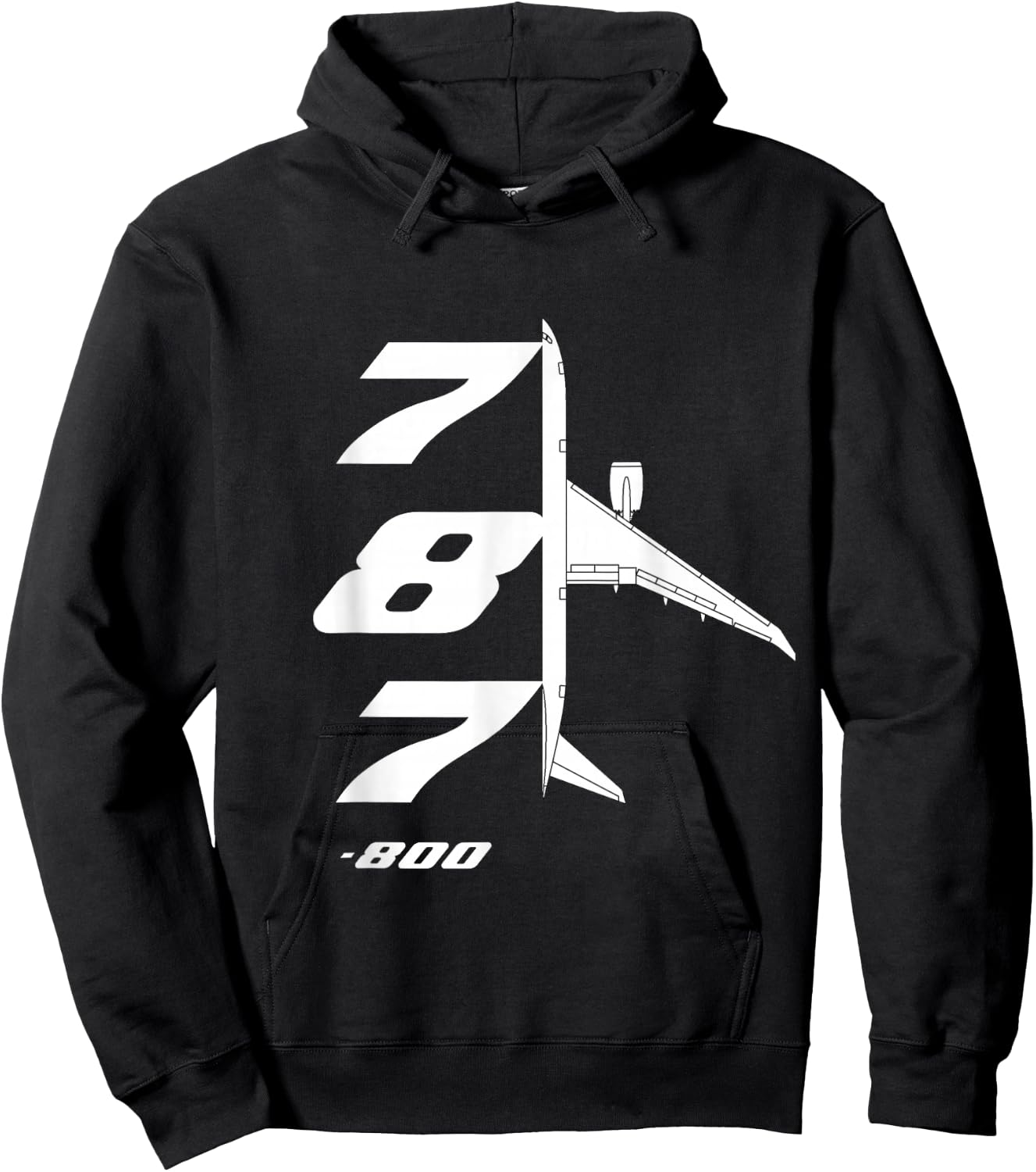 B787-800 Aircraft Dream liner Airliner Top-Down Profile 788 Hoodie - Hoodie | Black