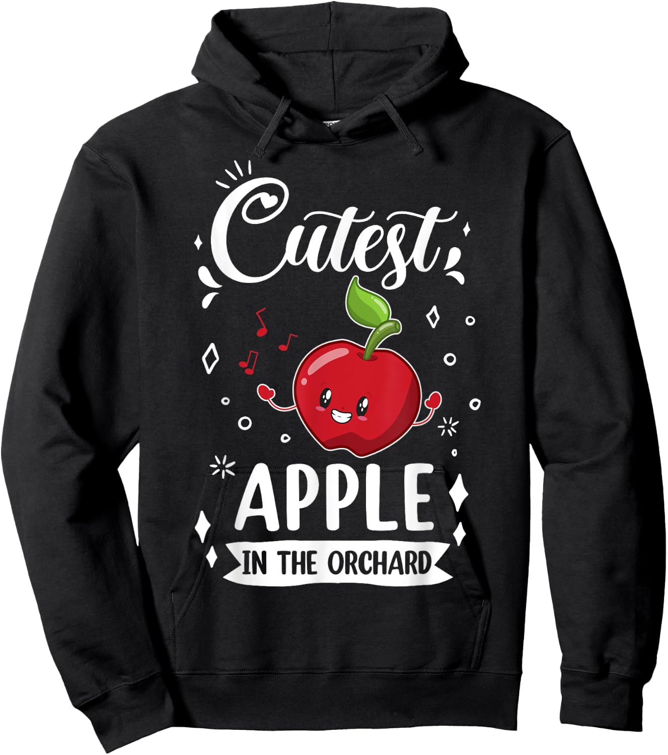 Funny Cutest Apple In The Orchard Apple Picking Kids Hoodie - Hoodie | Black