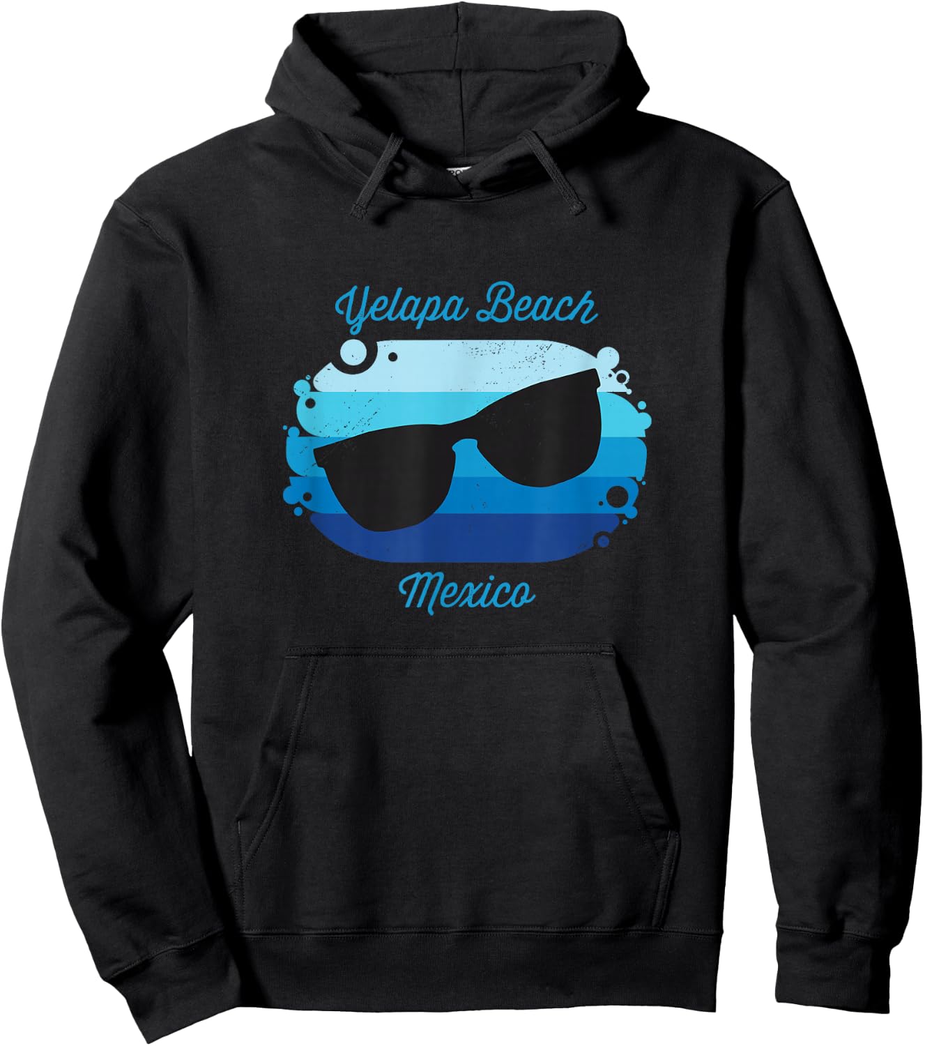 Yelapa Beach Mexico Souvenir Nautical Surfer Graphic Hoodie - Hoodie | Black