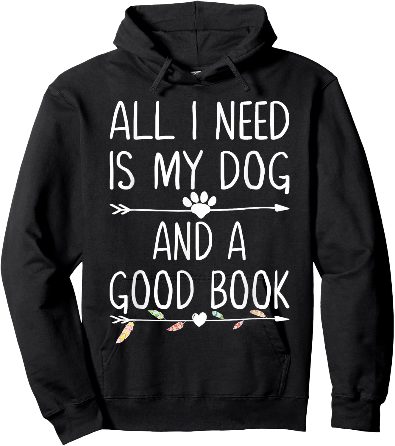 All I Need Is My Dog And A Good Book Kids Girls Dog Owners Hoodie - Hoodie | Black