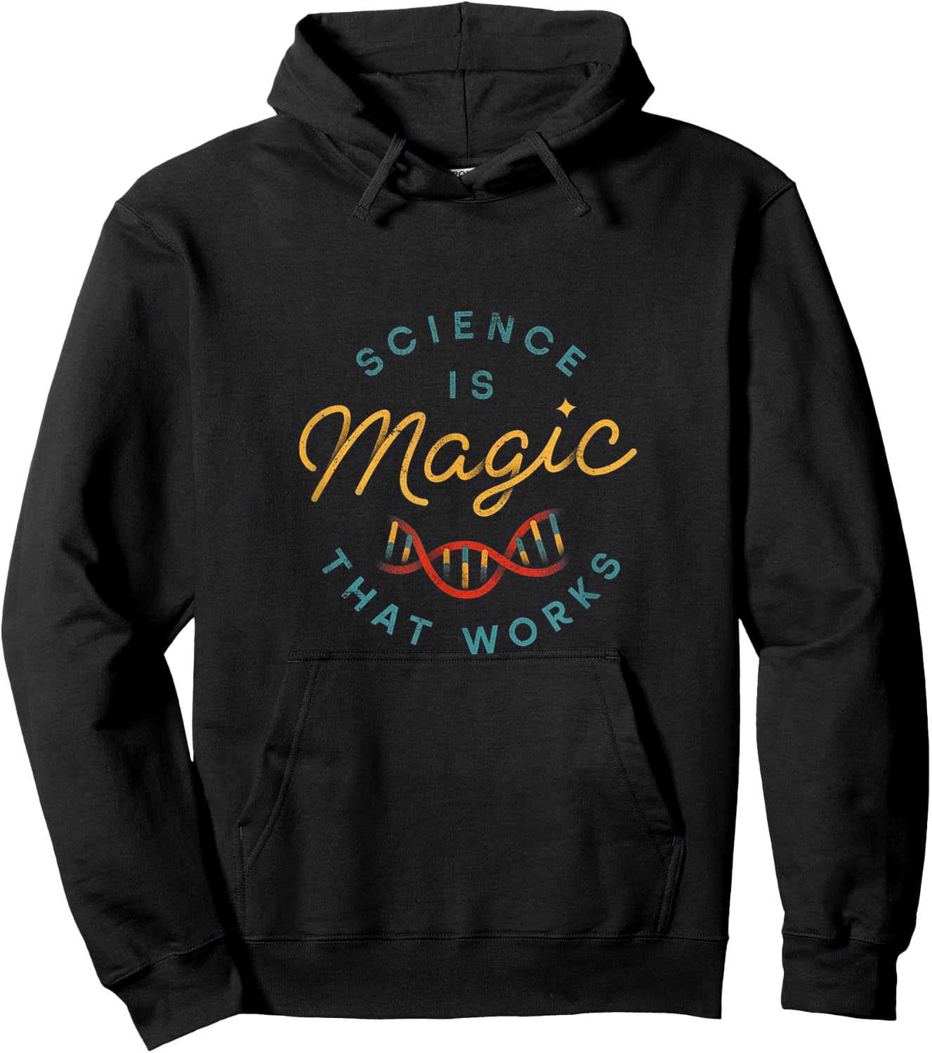 Science is Magic That Works with DNA String Helix Graphic Hoodie - Hoodie | Black