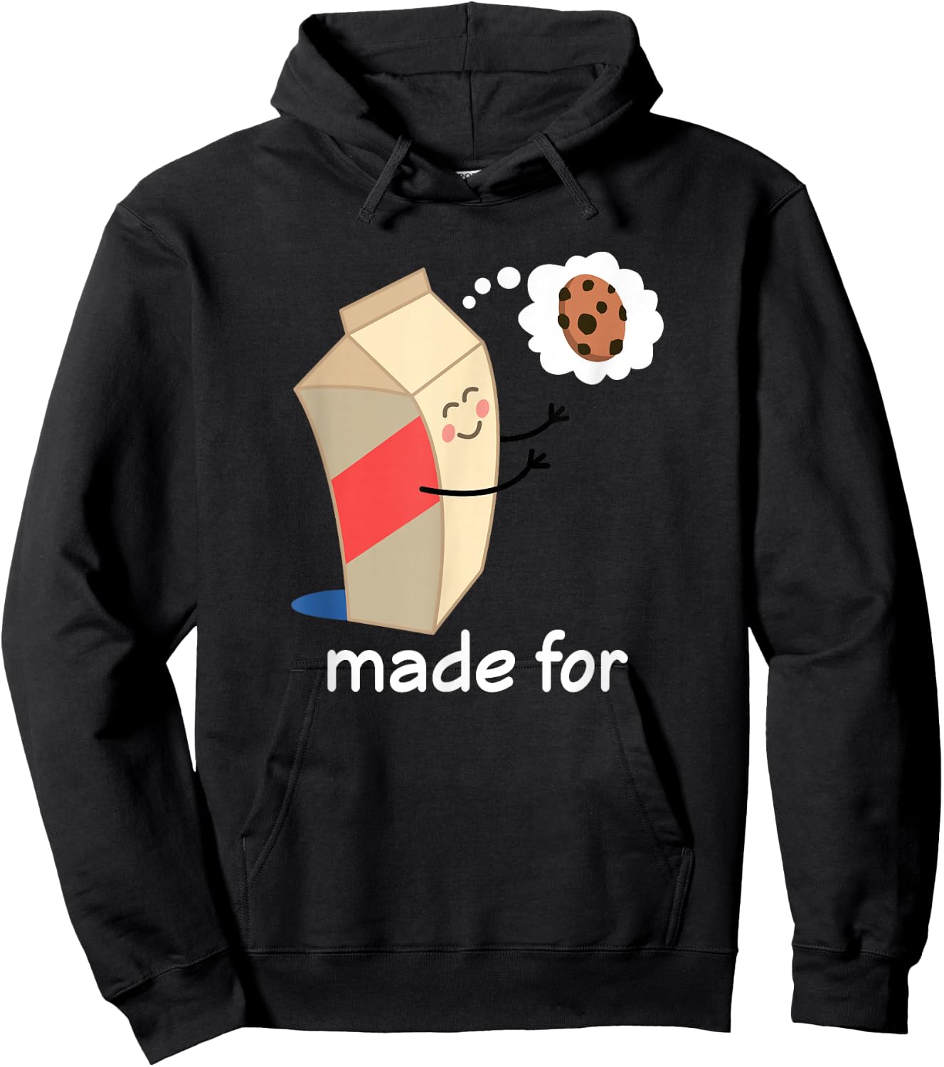 Couples Valentines Day Gift Matching Milk Cookie Hoodie - Hoodie | Black
