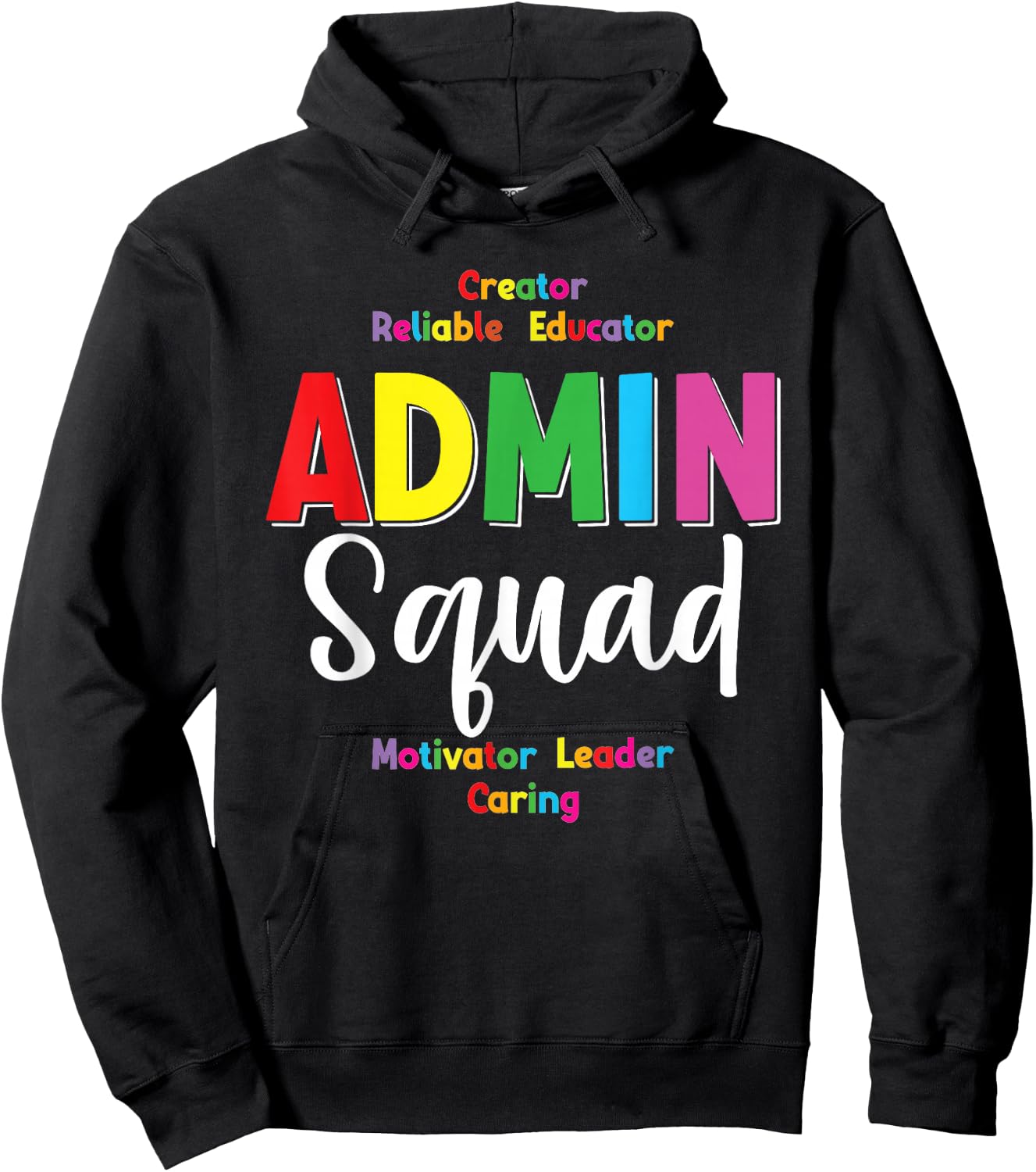 Admin Squad School Admin Assistant Principal Administrator Hoodie - Hoodie | Black