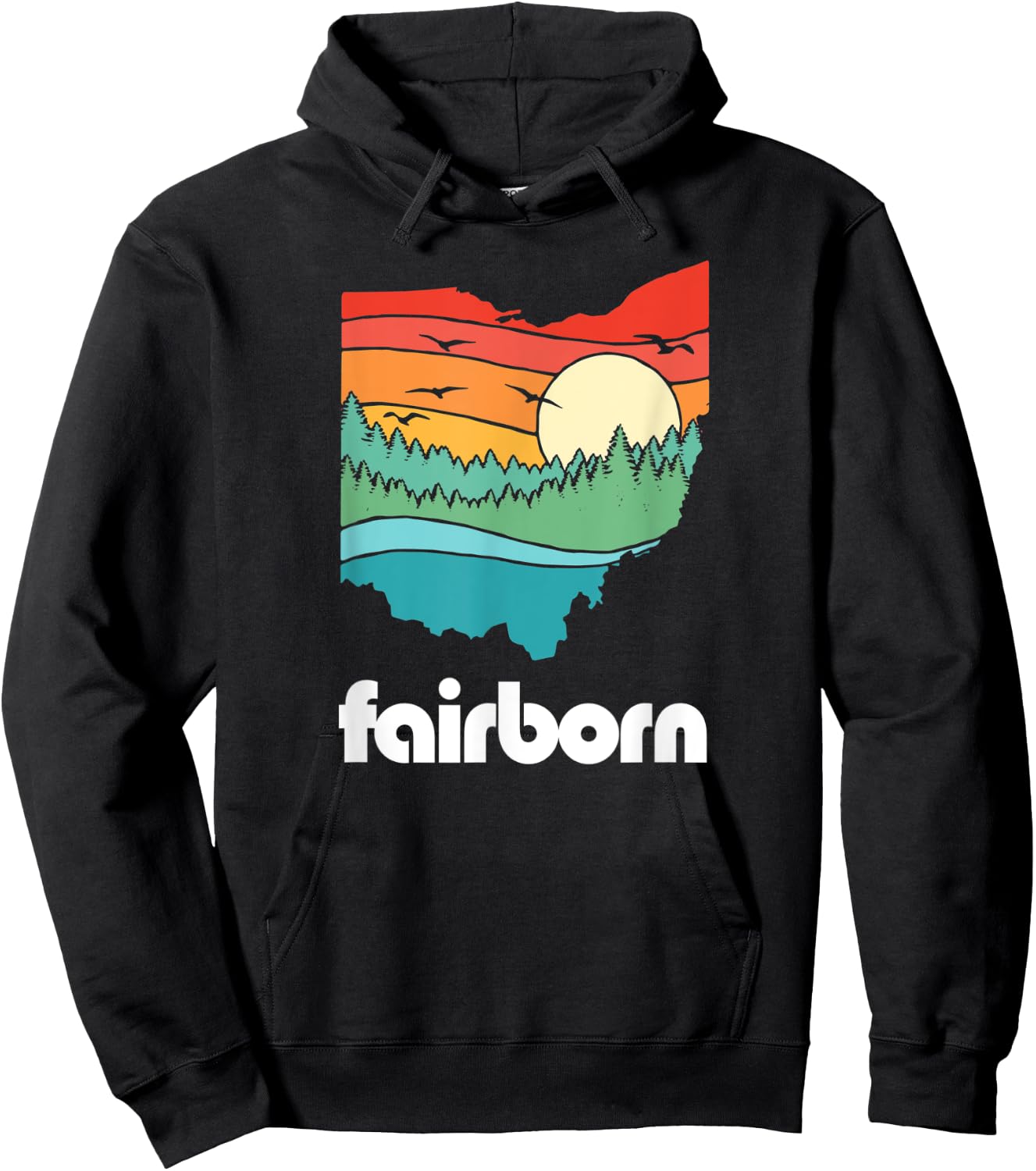 Fairborn Ohio Outdoors Vintage Nature Retro Graphic Hoodie - Hoodie | Black
