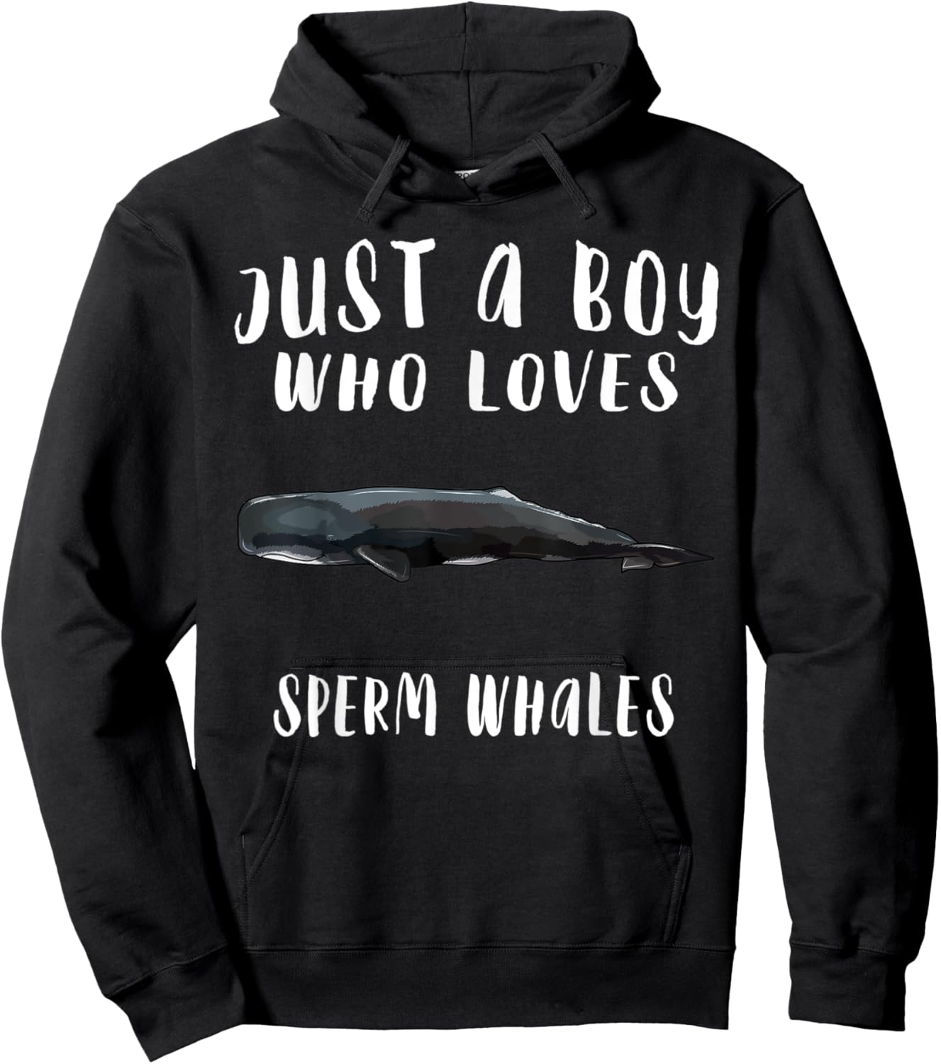 Im Just A Boy Who Loves Sperm Whale Lover Gift Hoodie - Hoodie | Black