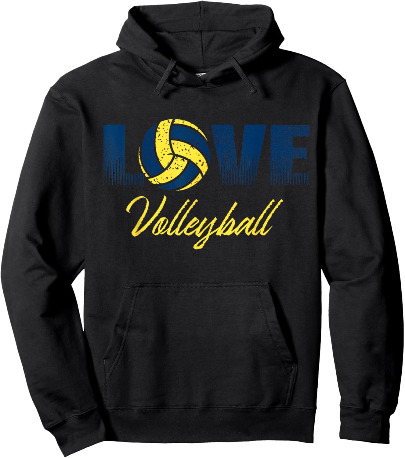 Blue and Yellow Volleyball Gift Hoodie - Hoodie | Black