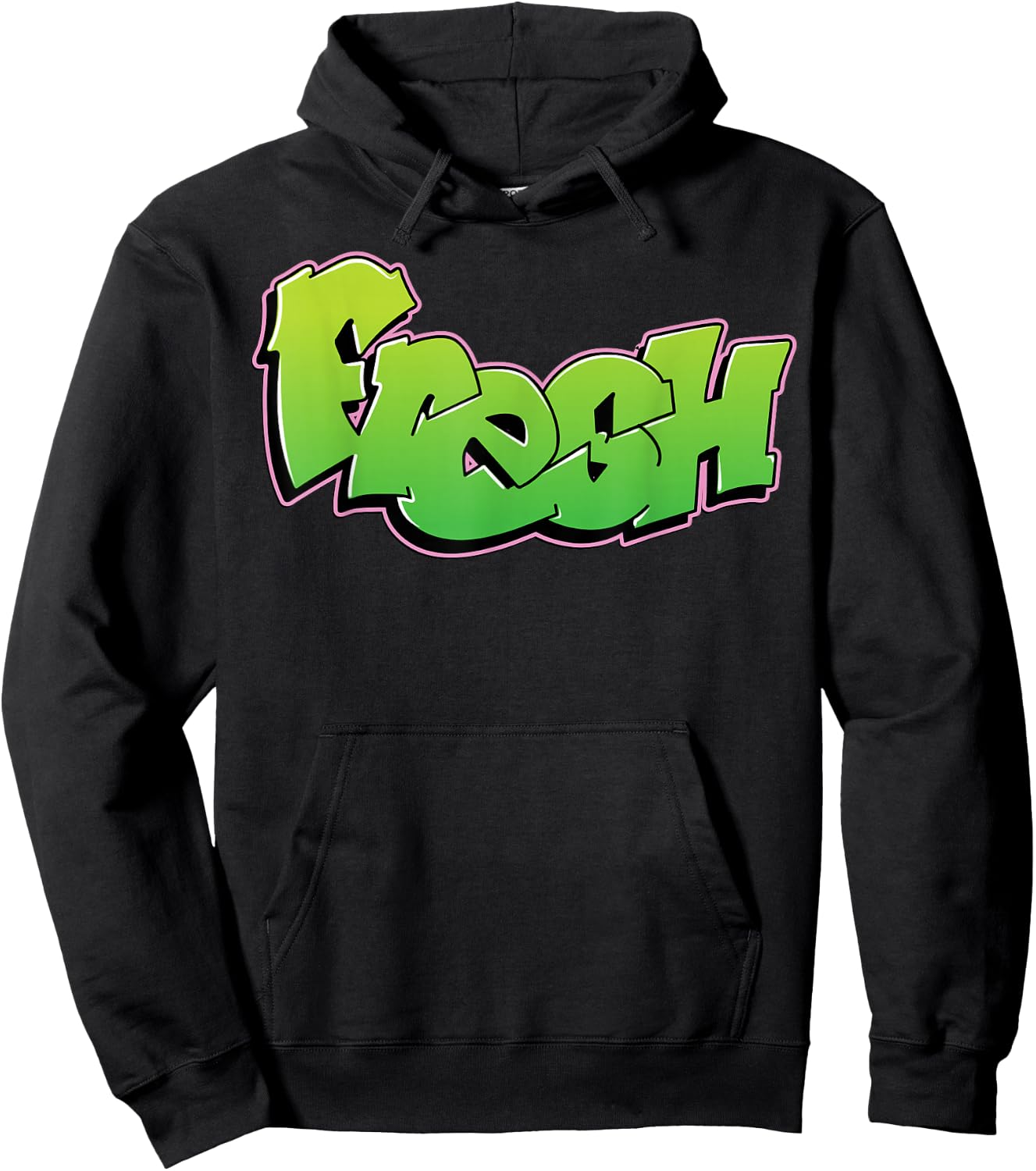 Fresh Graffiti Style Graphic Hoodie - Hoodie | Black