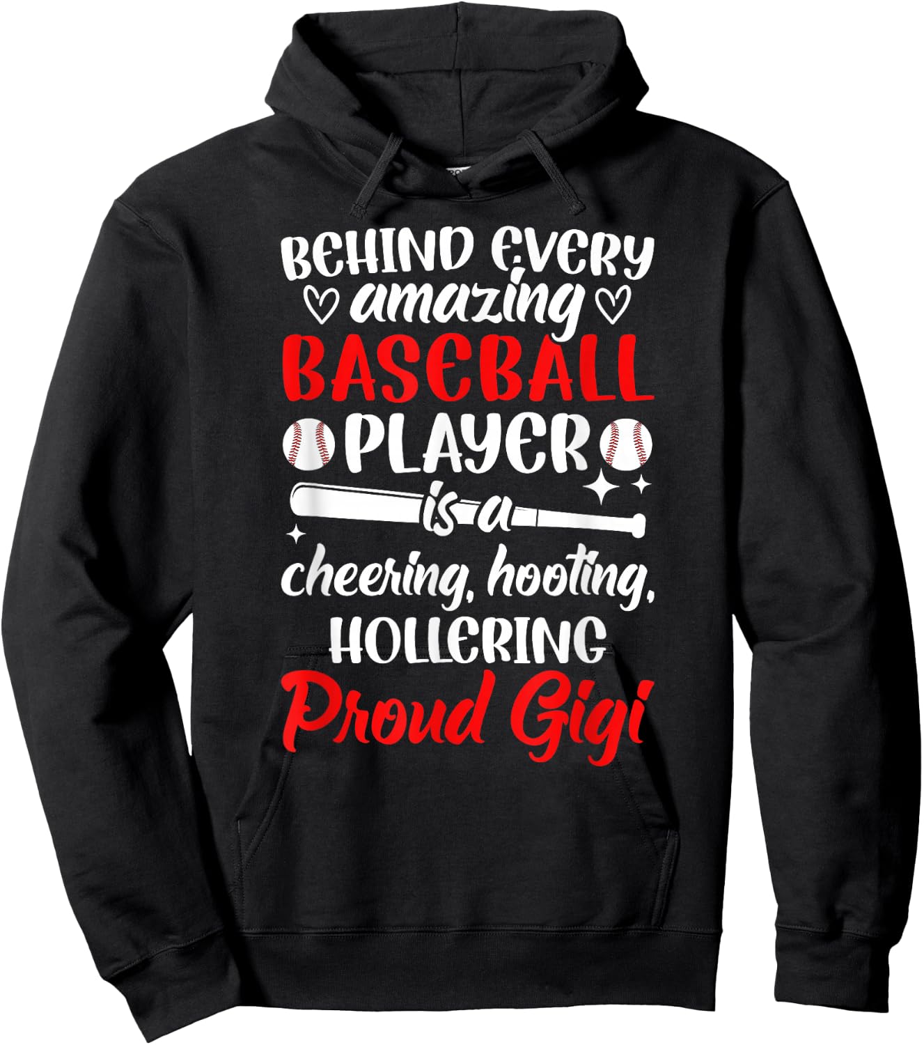 Proud Gigi Of A Baseball Player Gigi Baseball Gigi Grandma Hoodie - Hoodie | Black