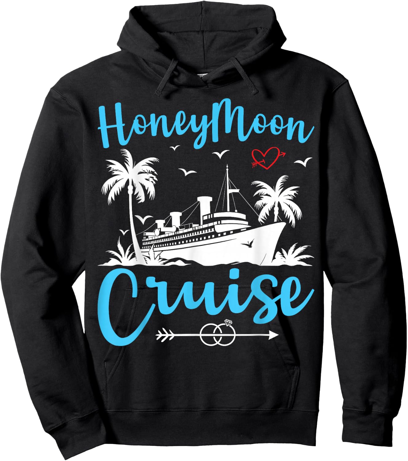 Honeymoon Cruise Shirt Cruising Couple Newlyweds Vacation Hoodie - Hoodie | Black