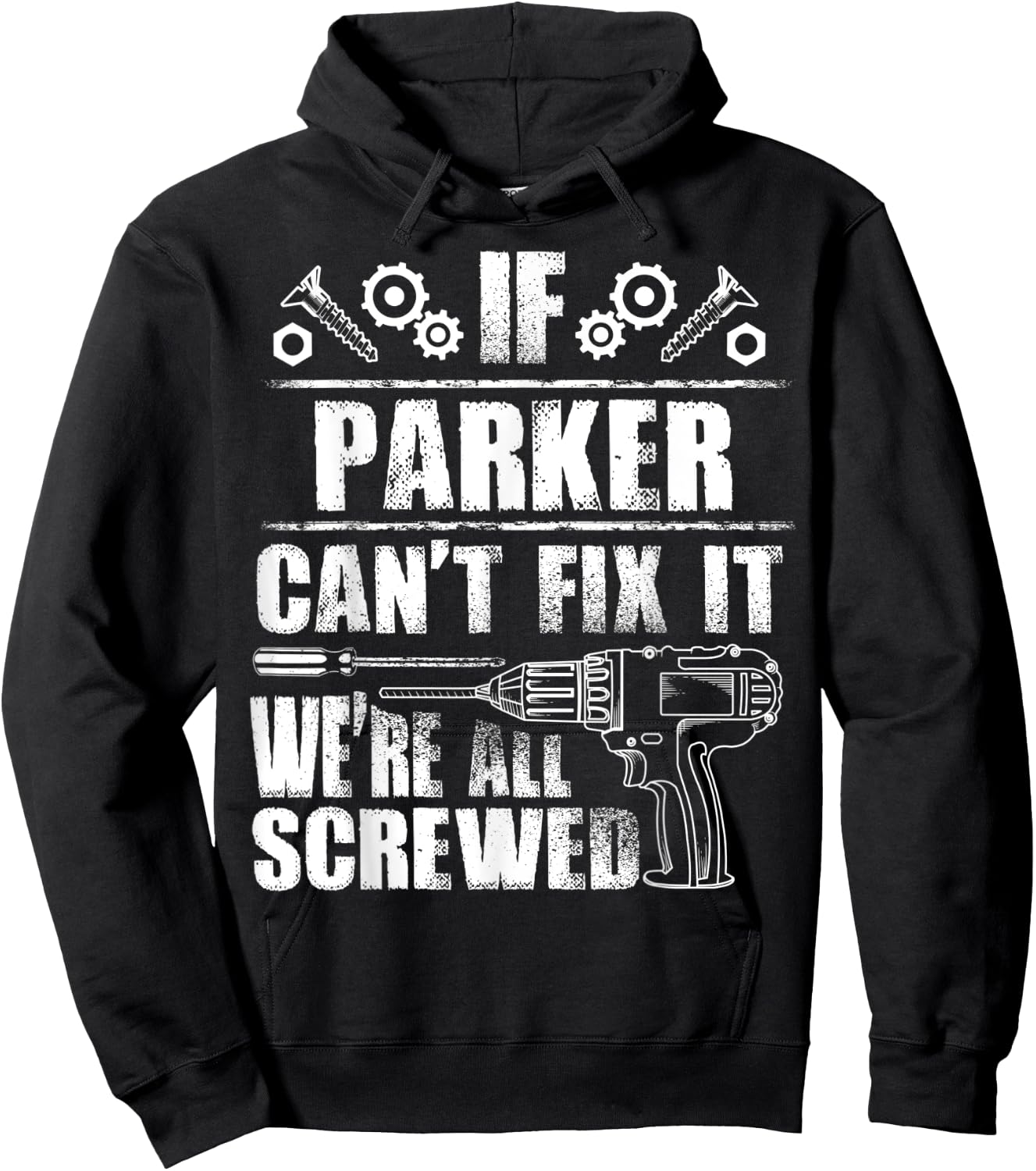 PARKER Gift Name Fix It Funny Birthday Personalized Dad Idea Hoodie - Hoodie | Black