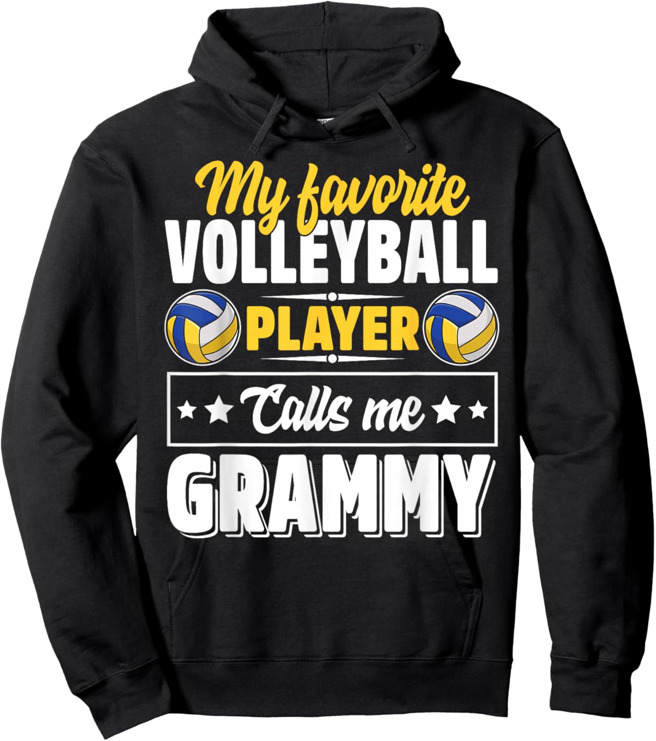 My Favorite Volleyball Player Calls Me Grammy Mother's Day Hoodie - Hoodie | Black