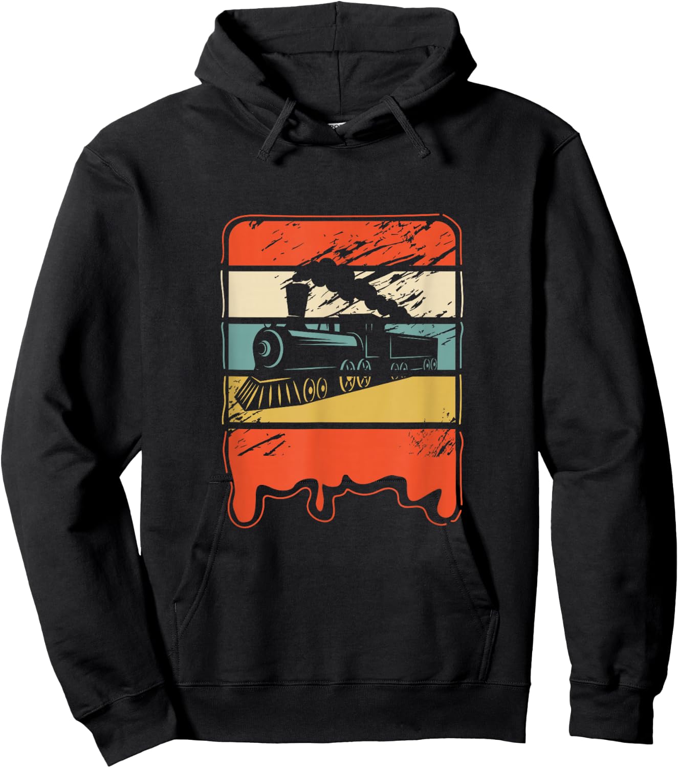 Train Railroad Locomotive Engineer Vintage Gift Hoodie - Hoodie | Black