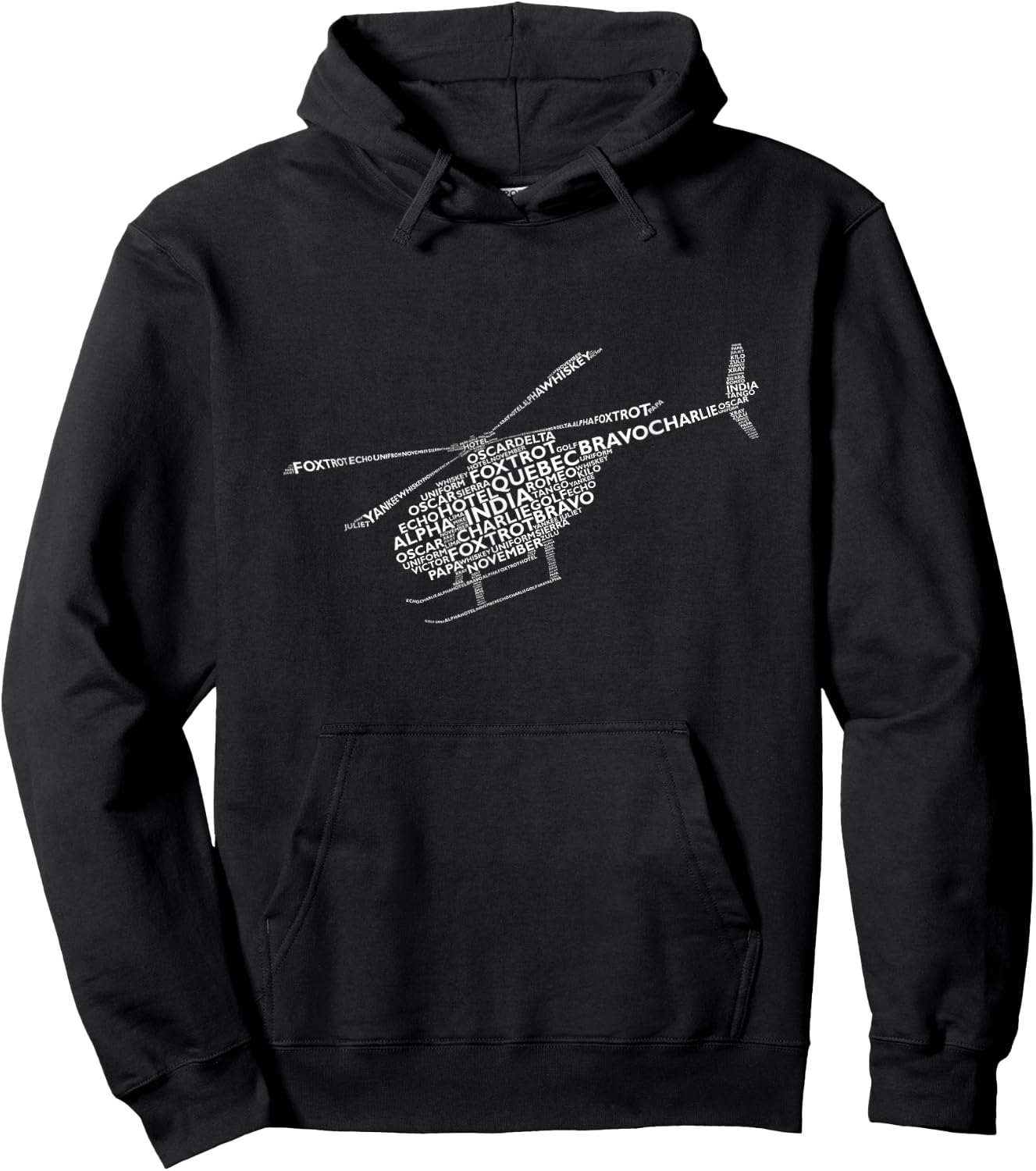 Aviation Phonetic Alphabet Helicopter Pilot Hoodie - Hoodie | Black