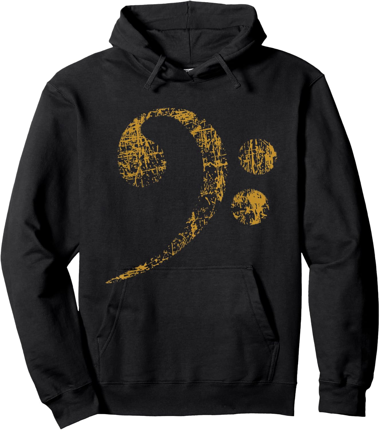 Large Bass Clef Bass Key Hoodie - Hoodie | Black