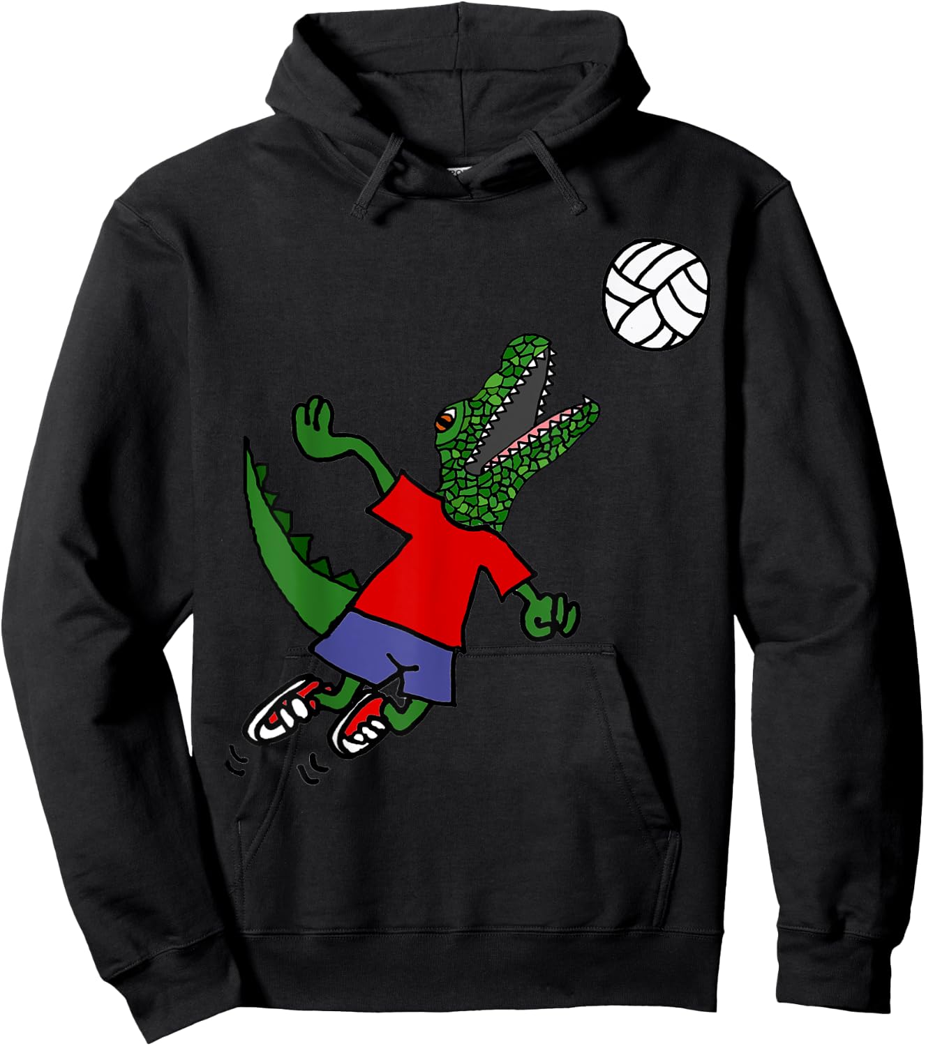 Smileteessports Funny Alligator Spiking Volleyball Player Hoodie - Hoodie | Black