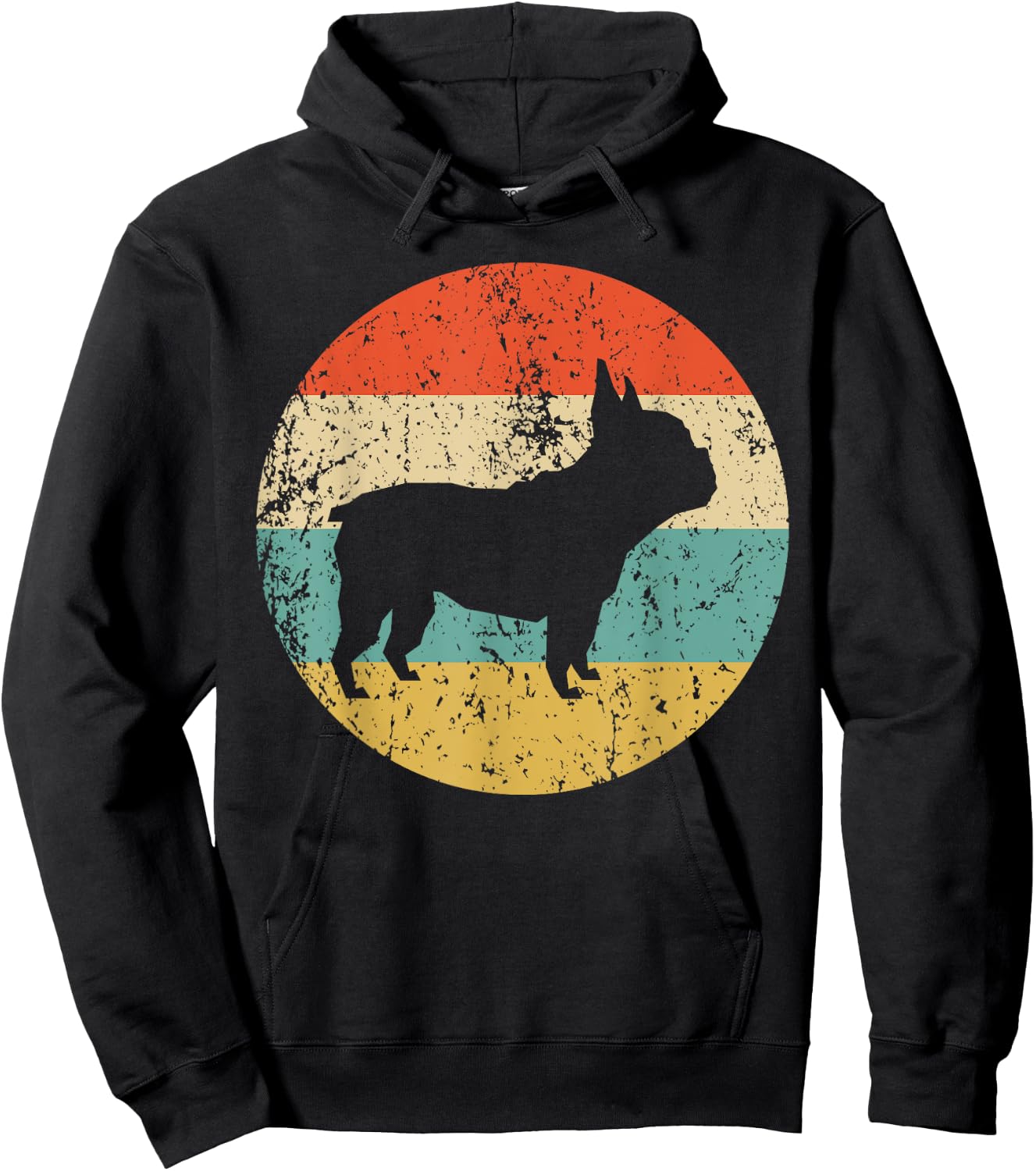 Vintage Retro Style French Bulldog Retro French Bulldog Dog Hoodie - Hoodie | Black