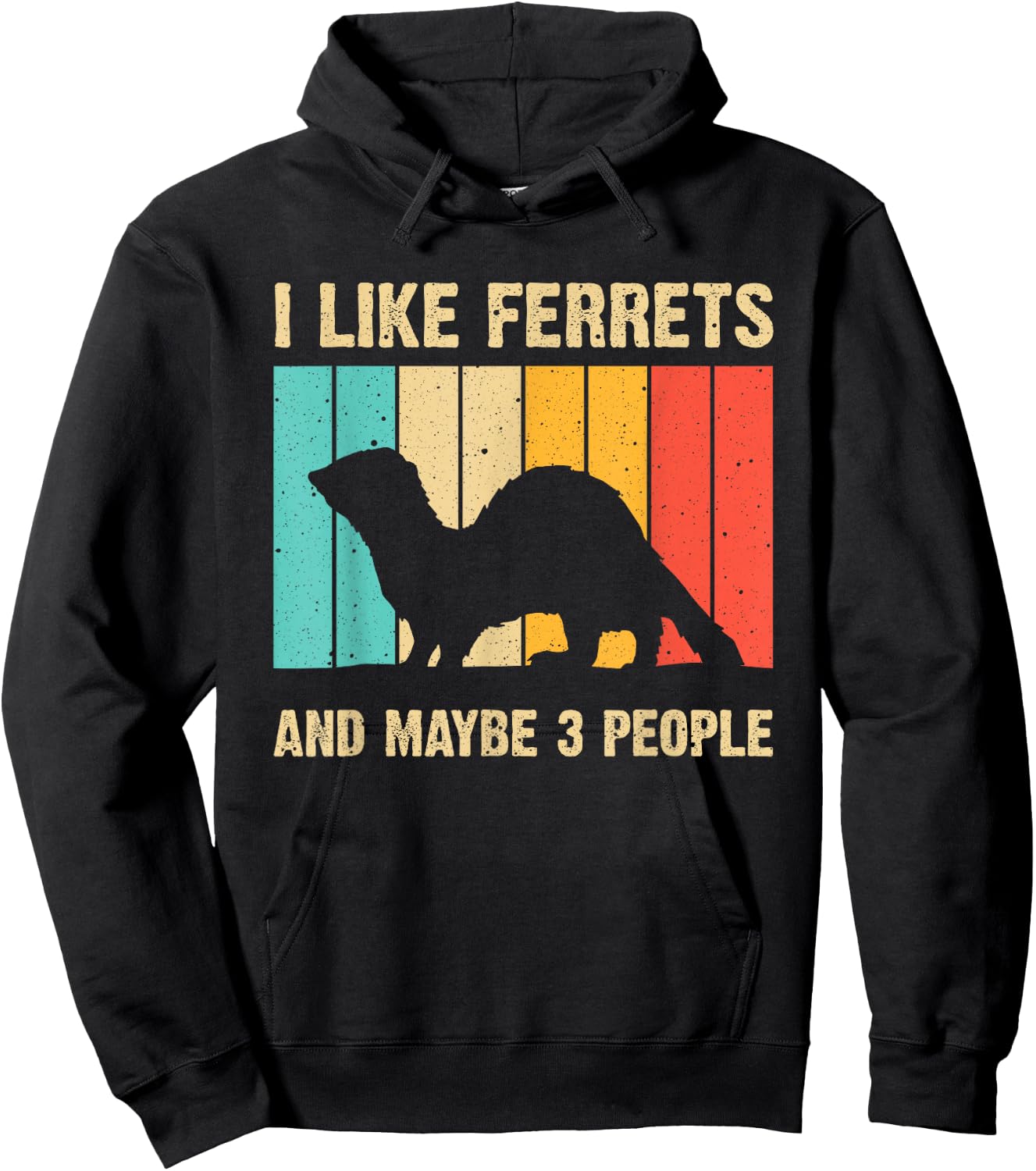 Funny Ferret Design Women Ferret Lover Introvert Hoodie - Hoodie | Black