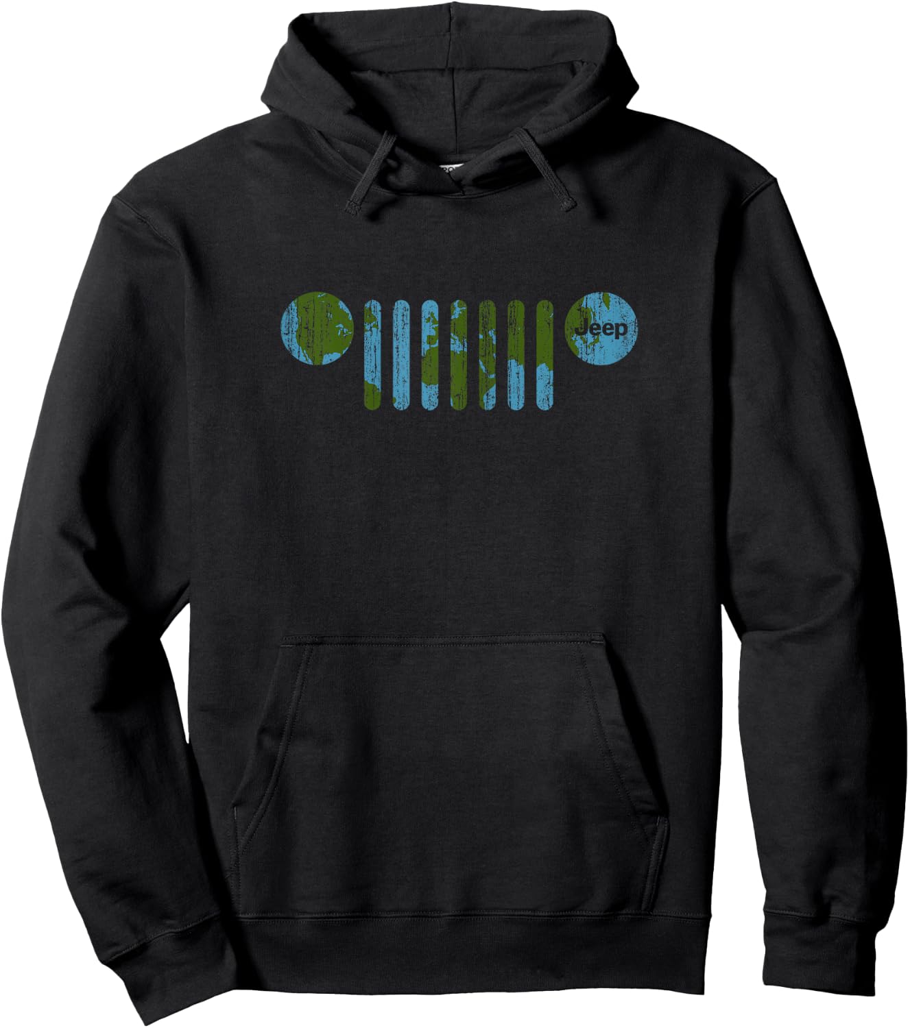 Jeep - There's Only One Earth, Jeep Grille Hoodie - Hoodie | Black