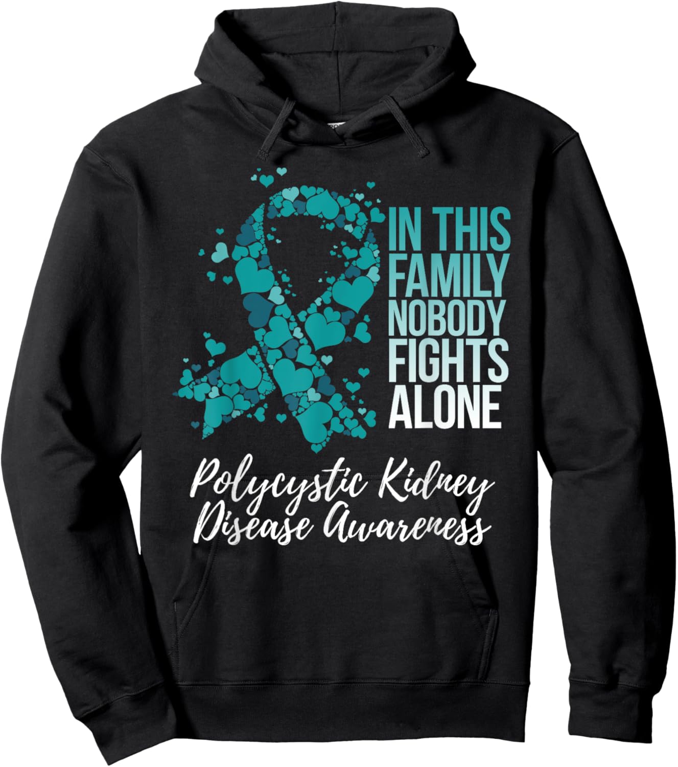 Family Support Polycystic Kidney Disease PKD Awareness Hoodie - Hoodie | Black