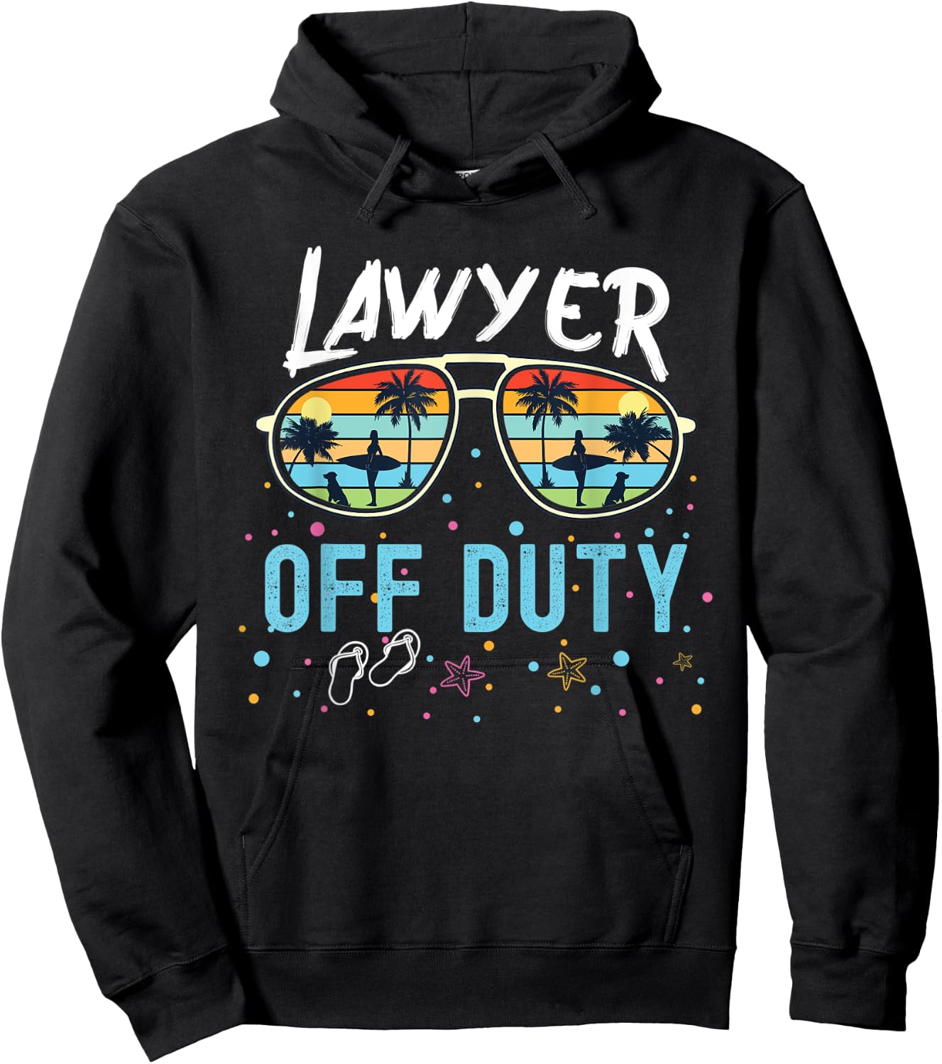 Lawyer Off Duty Retired Vacation Funny Retro Beach Holidays. Hoodie - Hoodie | Black