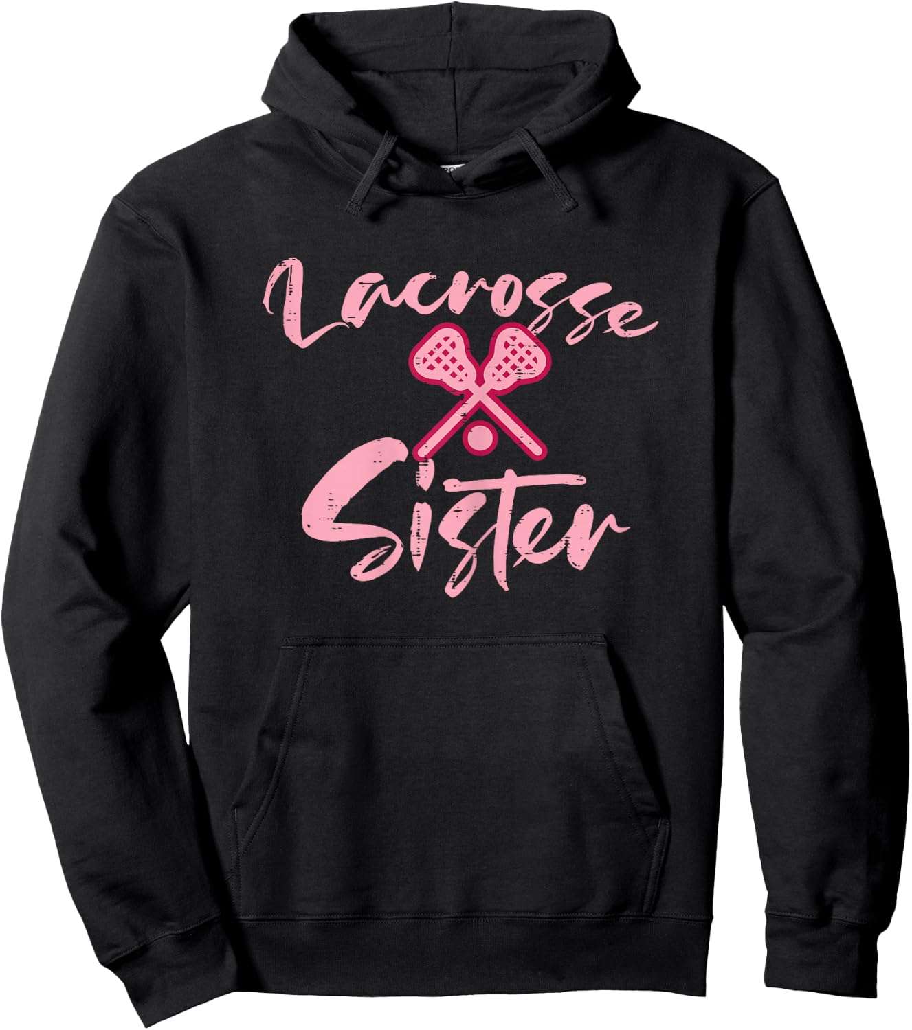 Lacrosse Sister Cute Family Matching Lax Fan Girls Women Hoodie - Hoodie | Black
