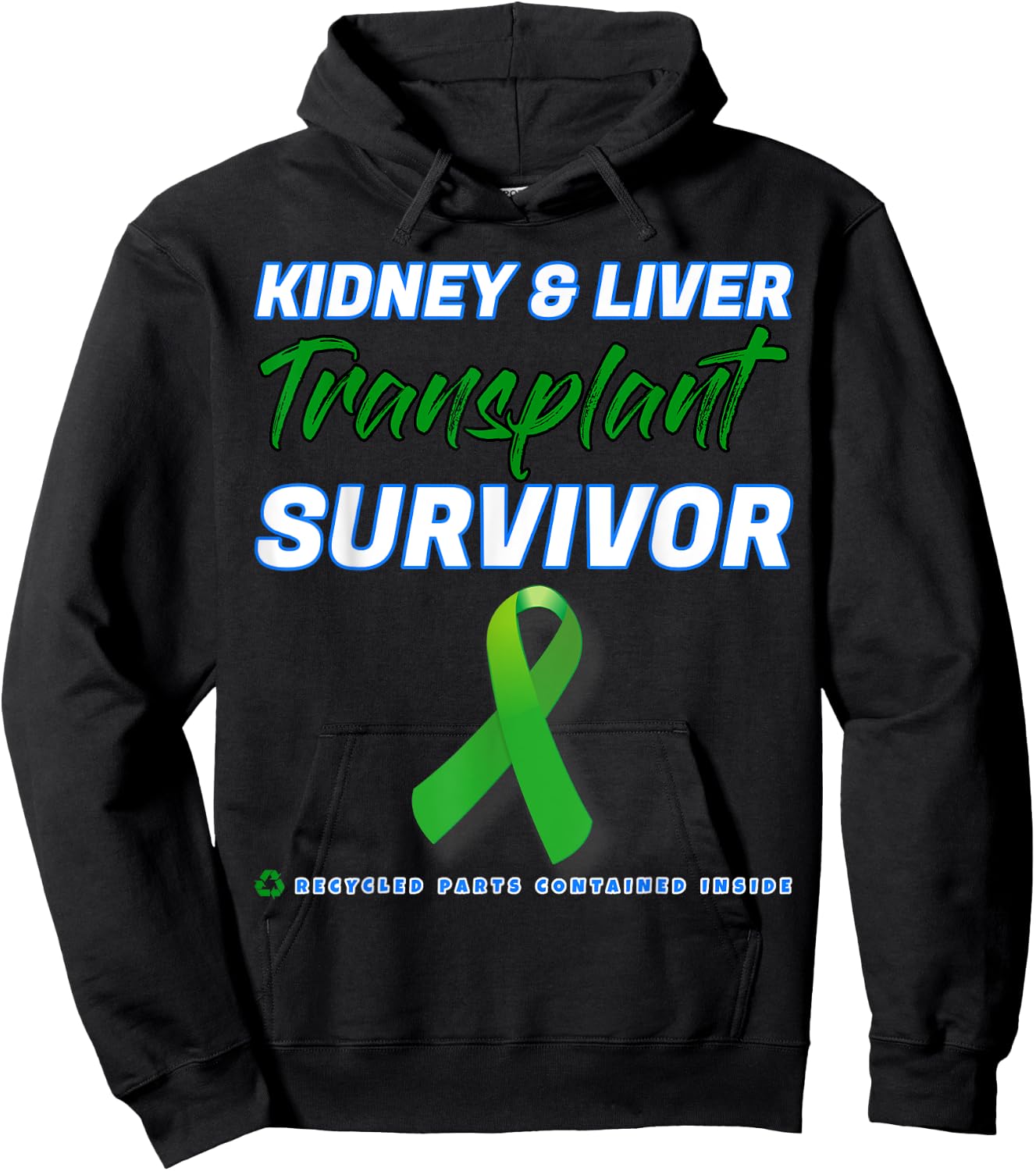 Kidney Liver Transplant Survivor renal organ disease patient Hoodie - Hoodie | Black